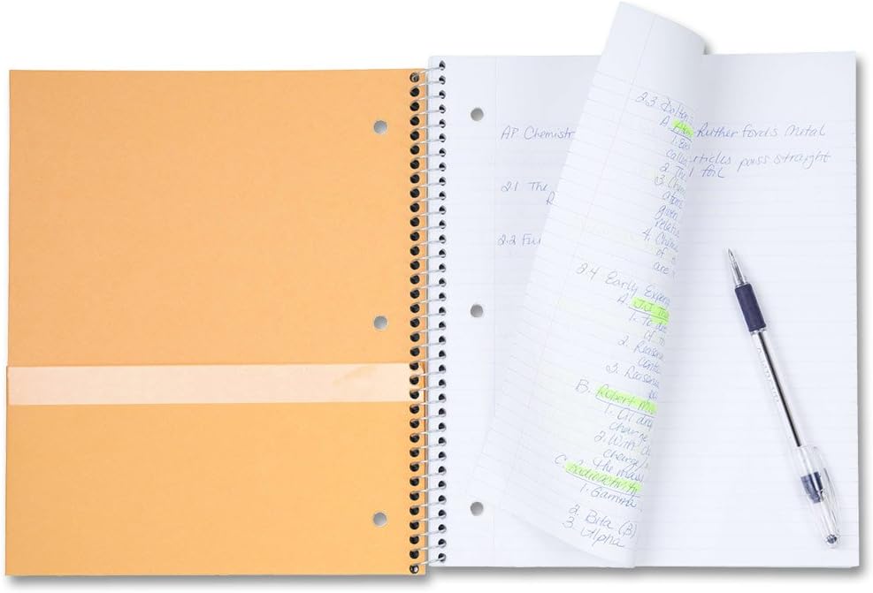 Five Star Cuaderno de espiral, 5 materias, rayado universitario, 11 x 8.5 pulgadas, morado