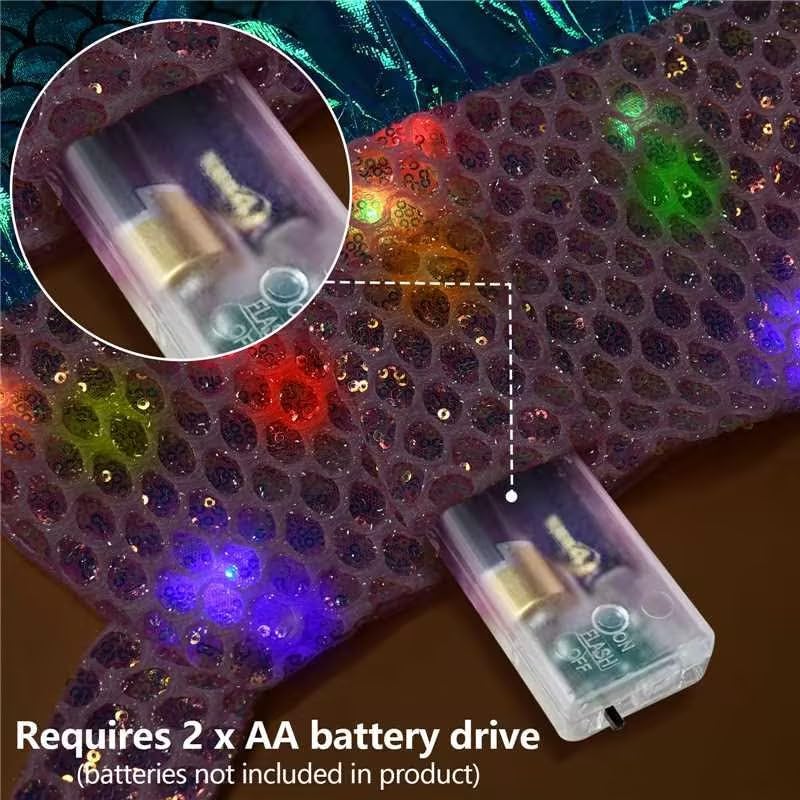 Disfraz de sirena para perro, disfraces de perro de Halloween con luces LED, disfraces divertidos de Halloween para Acción de Gracias, disfraces