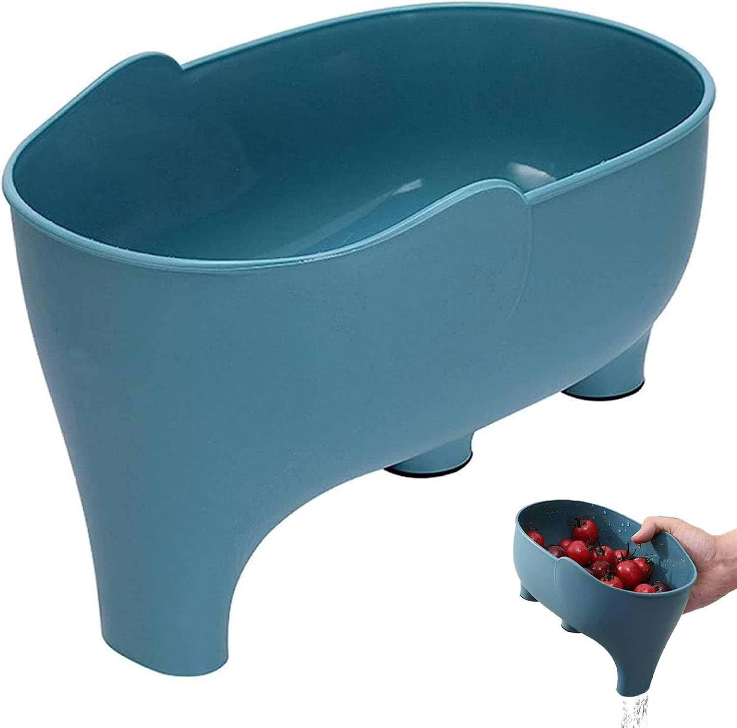 Coladores de alimentos, cesta escurridor de fregadero de elefante, lindo colador de cocina de animales, cesta de drenaje multifuncional para