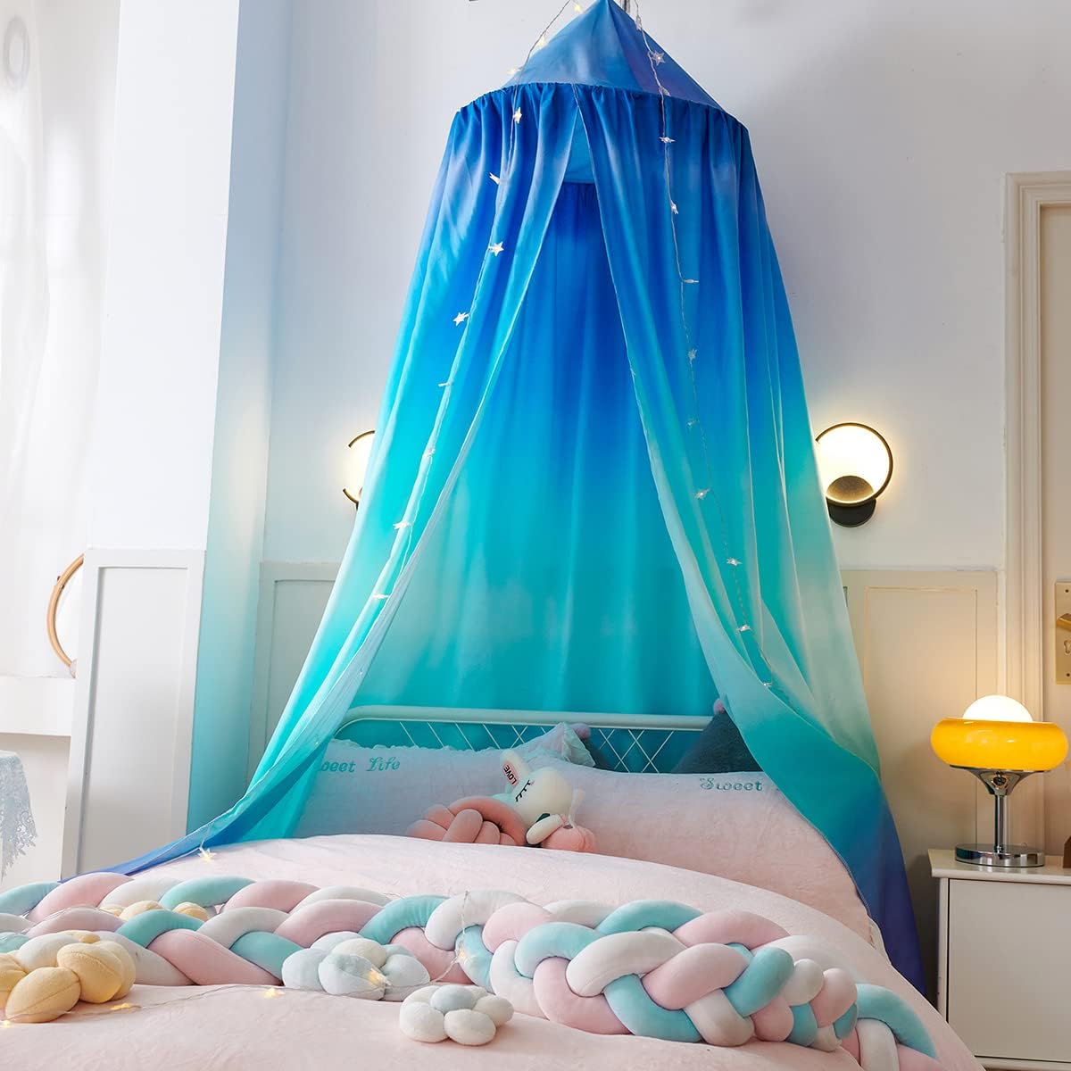 Mengersi Toldo de cama para niños y niñas, toldo de Corlofrul para cama, ropa de cama, habitación de niños, tienda de campaña de juego de castillo,