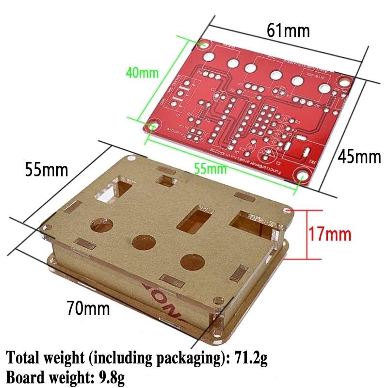 XR2206 Función Generador de Señal Kit DIY SinoTriánguloCuadrado Salida 1Hz-1MHz Generador de Señal Amplitud de Frecuencia Ajustable
