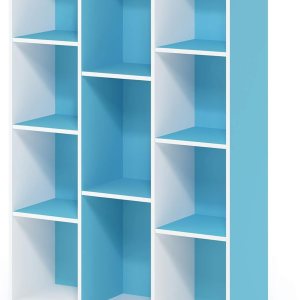 Furinno Luder – Estantería para libros, 11 cubos, color blanco y celeste Furinno Luder – Estantería para libros, 11 cubos, color blanco y celeste