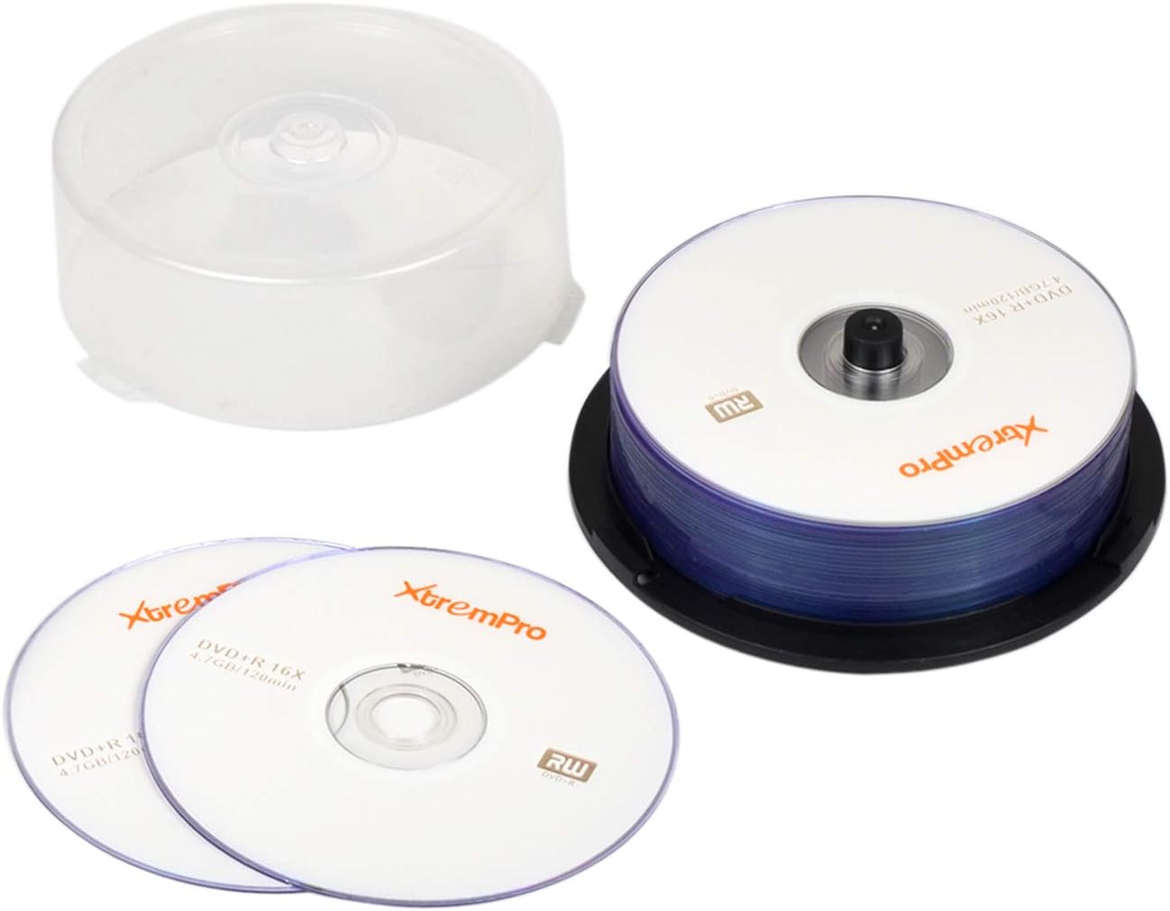 XtremPro DVD+R 16X 4.7GB 120min Grabable DVD 25 unidades de discos en blanco en husillo – 11025