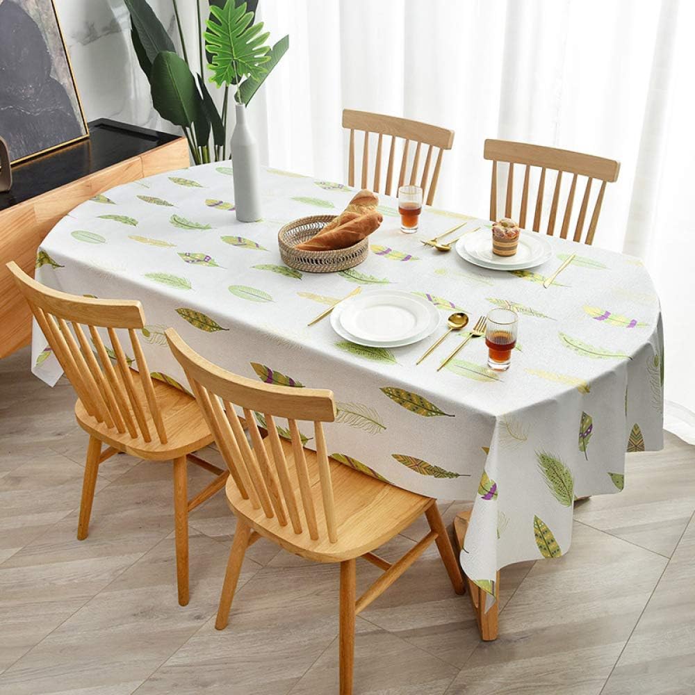 Mantel ovalado impermeable rectangular de escritorio para manteles de mesa, manteles de picnic, tapete de PVC, 47 x 63 pulgadas, 47.2 x 63.0 in