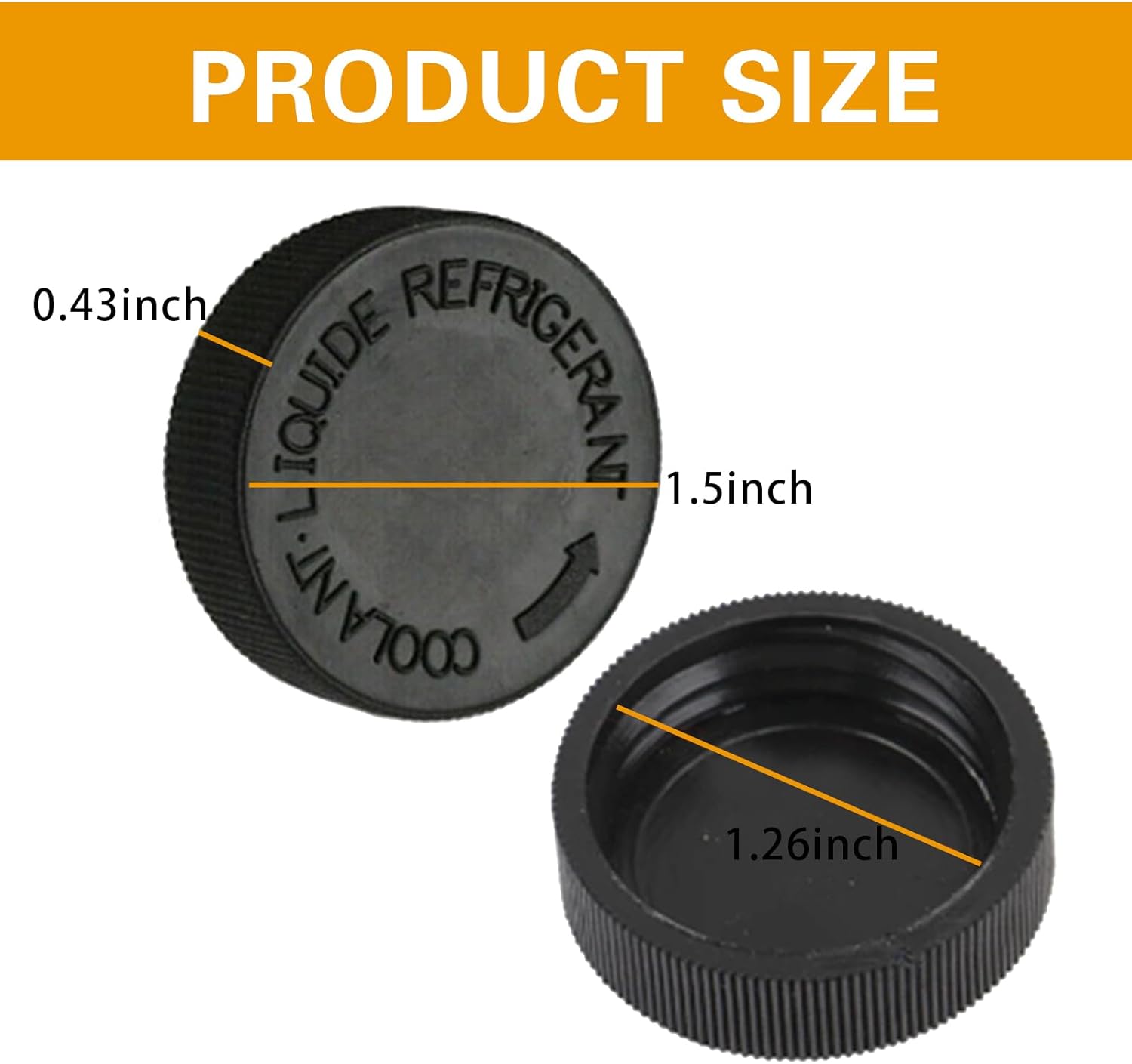 2 tapas de refrigerante automotriz, 1.49 x 0.43 pulgadas, tapa de fijación de sellado del tanque del radiador del motor, accesorios OEM 21712-79900,