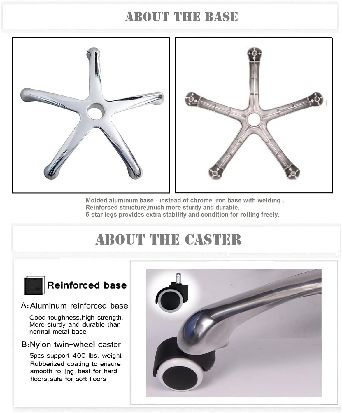 Kaleurrier Taburete giratorio de altura ajustable con ruedas, taburete antifatiga resistente, silla ergonómica para laboratorio, clínica, dentista,