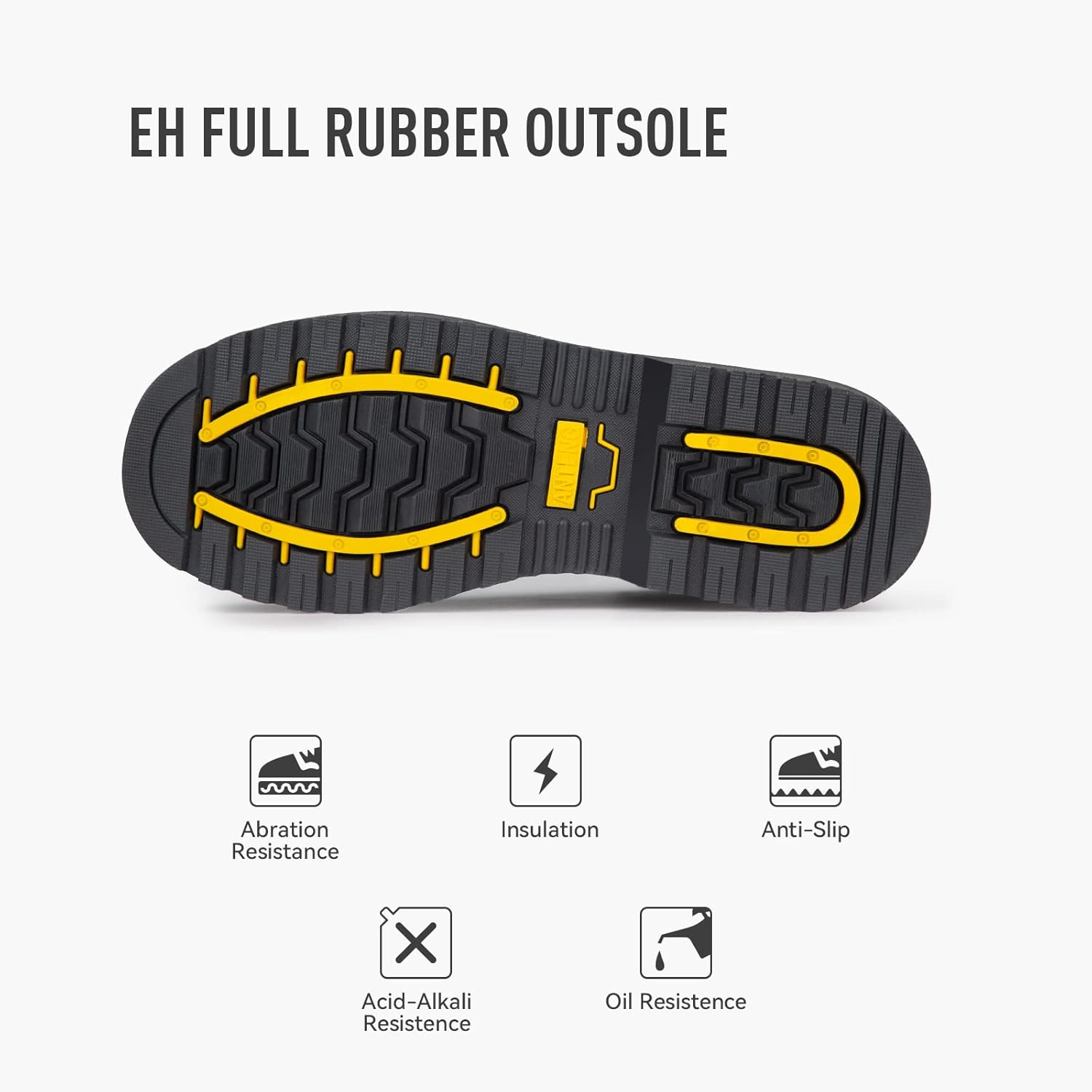 ANTENG Botas de trabajo para hombre, calzado de cuero nobuck con punta de acero, suela de goma antideslizante, zapatos de construcción de seguridad,