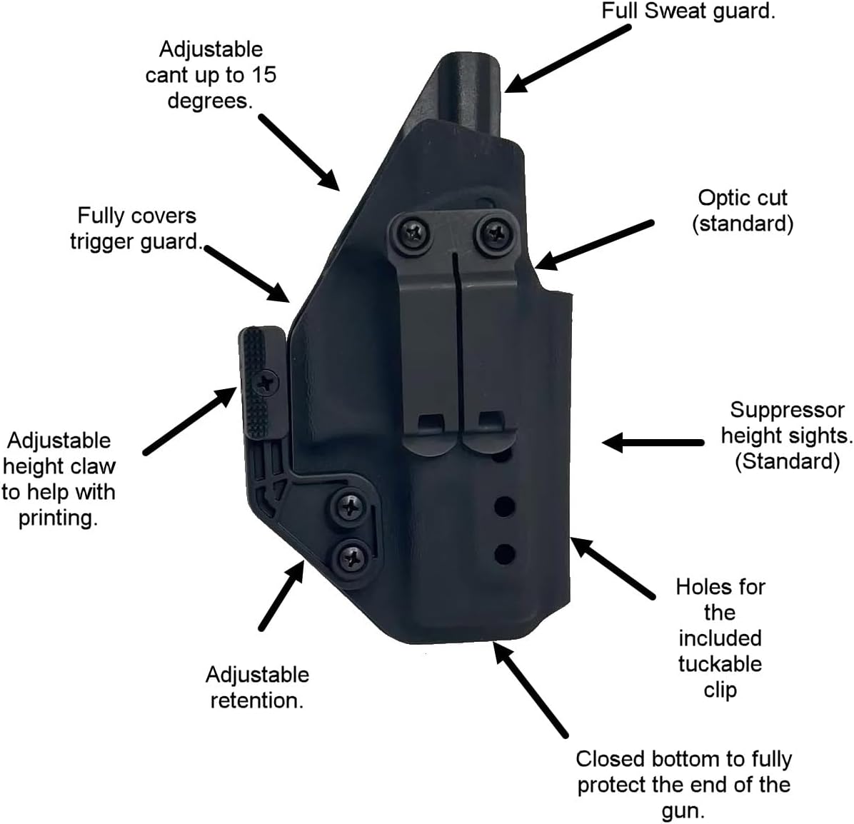 Athena IWB Holster  Compatible with Glock 26  Glock 26 MOS with Recover Tactical Rail GR26 with BALDR Mini