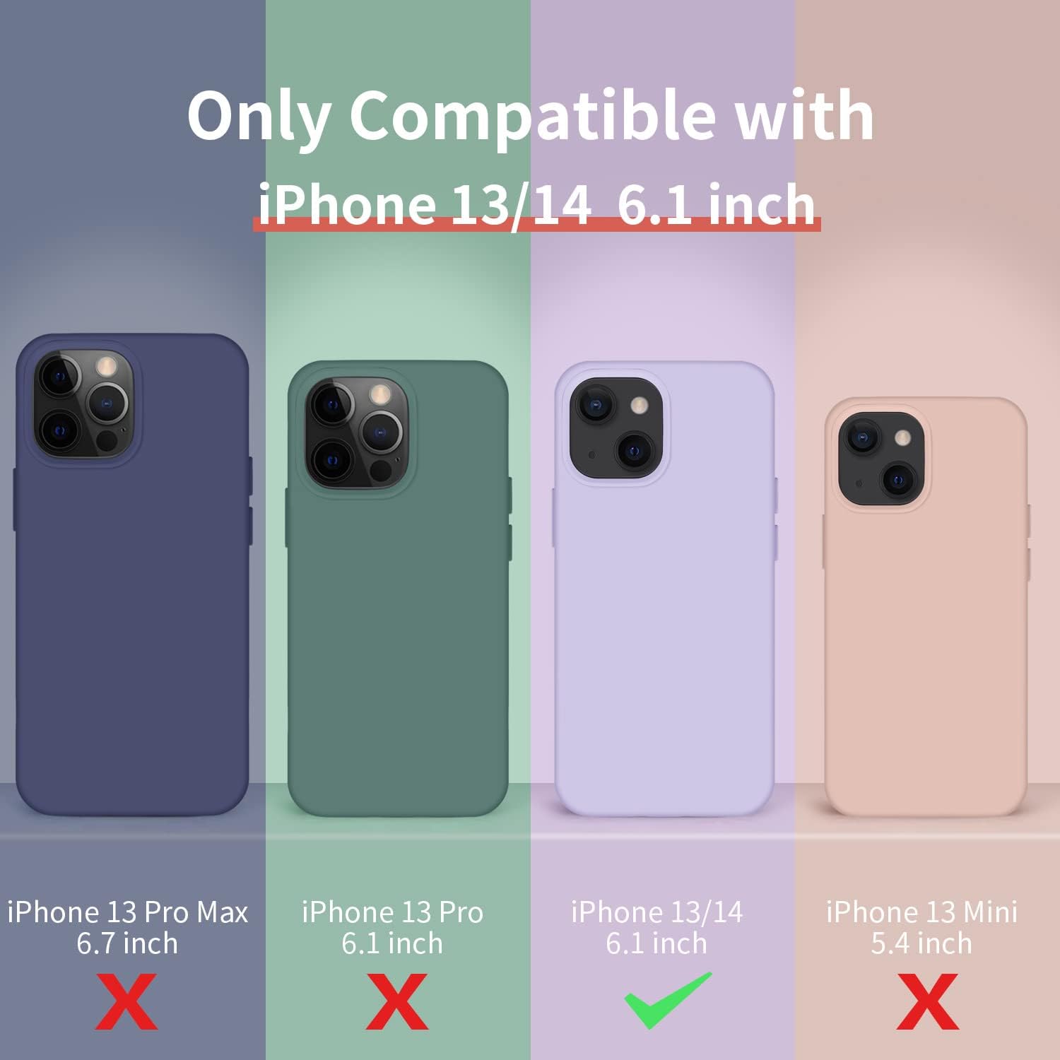 Cordking – Funda para iPhone 13, ultradelgada, de silicona, funda protectora a prueba de golpes con forro de microfibra antiarañazos, 6.1pulgadas,