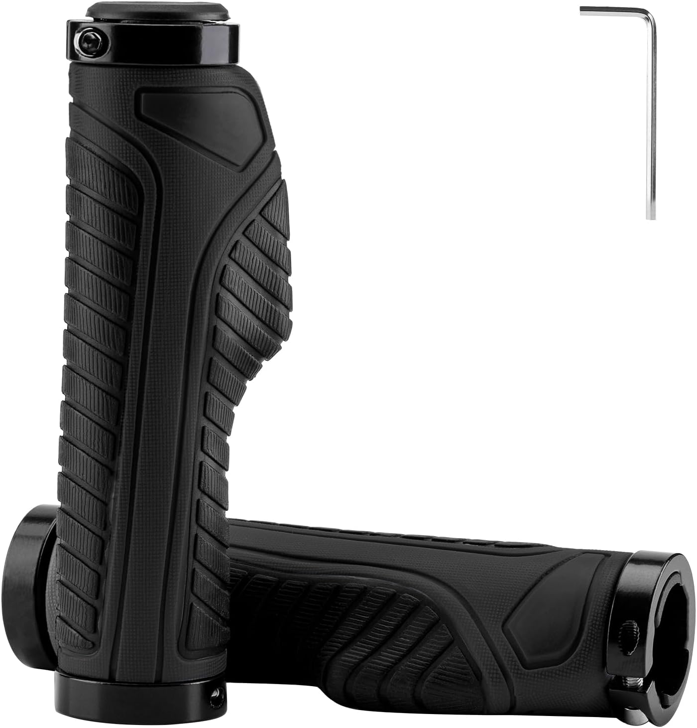 ROCKBROS Empuñaduras de bicicleta de montaña, empuñaduras para manillar de bicicleta, doble abrazadera de aluminio para MTB BMX, extremos de barra