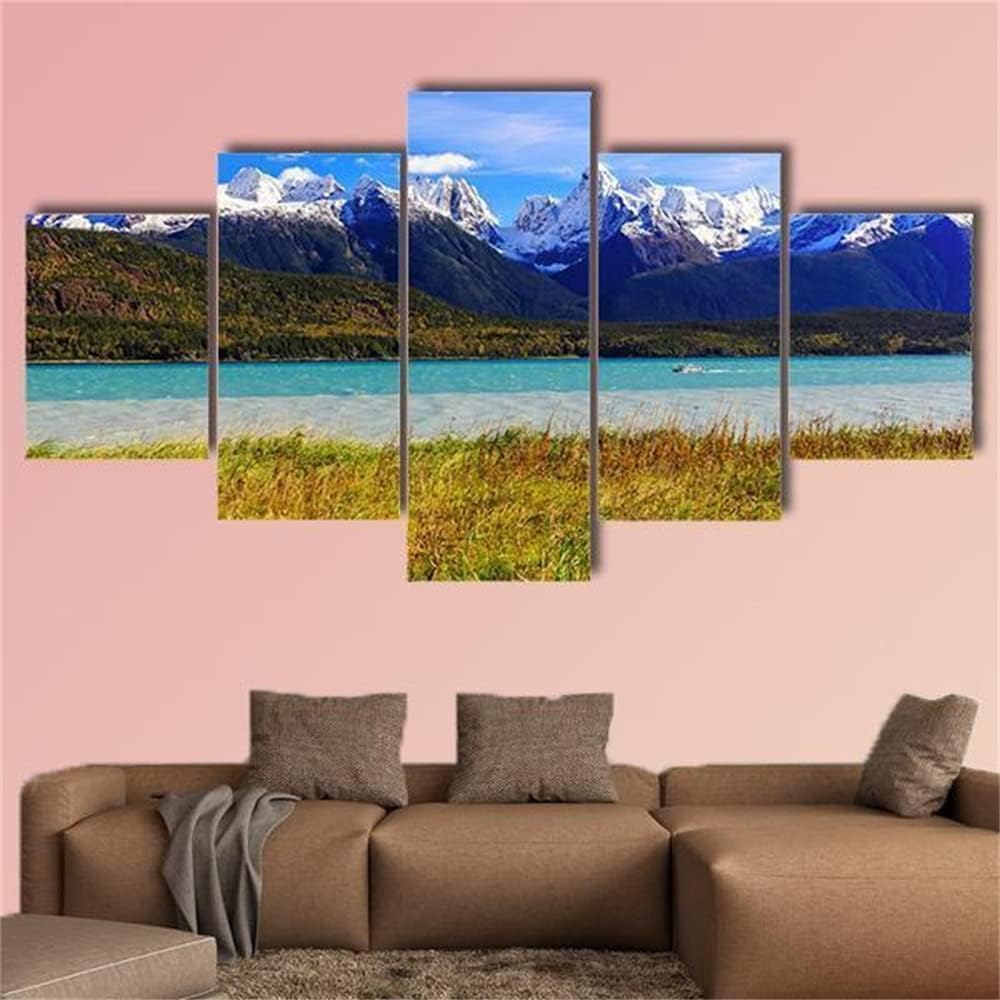 ERGO PLUS Wall Art Painting Decoration Stretched Lake Sinclair Mountain Modern Artwork Printed on Canvas Oil Painting for Wall Decor Stretched and