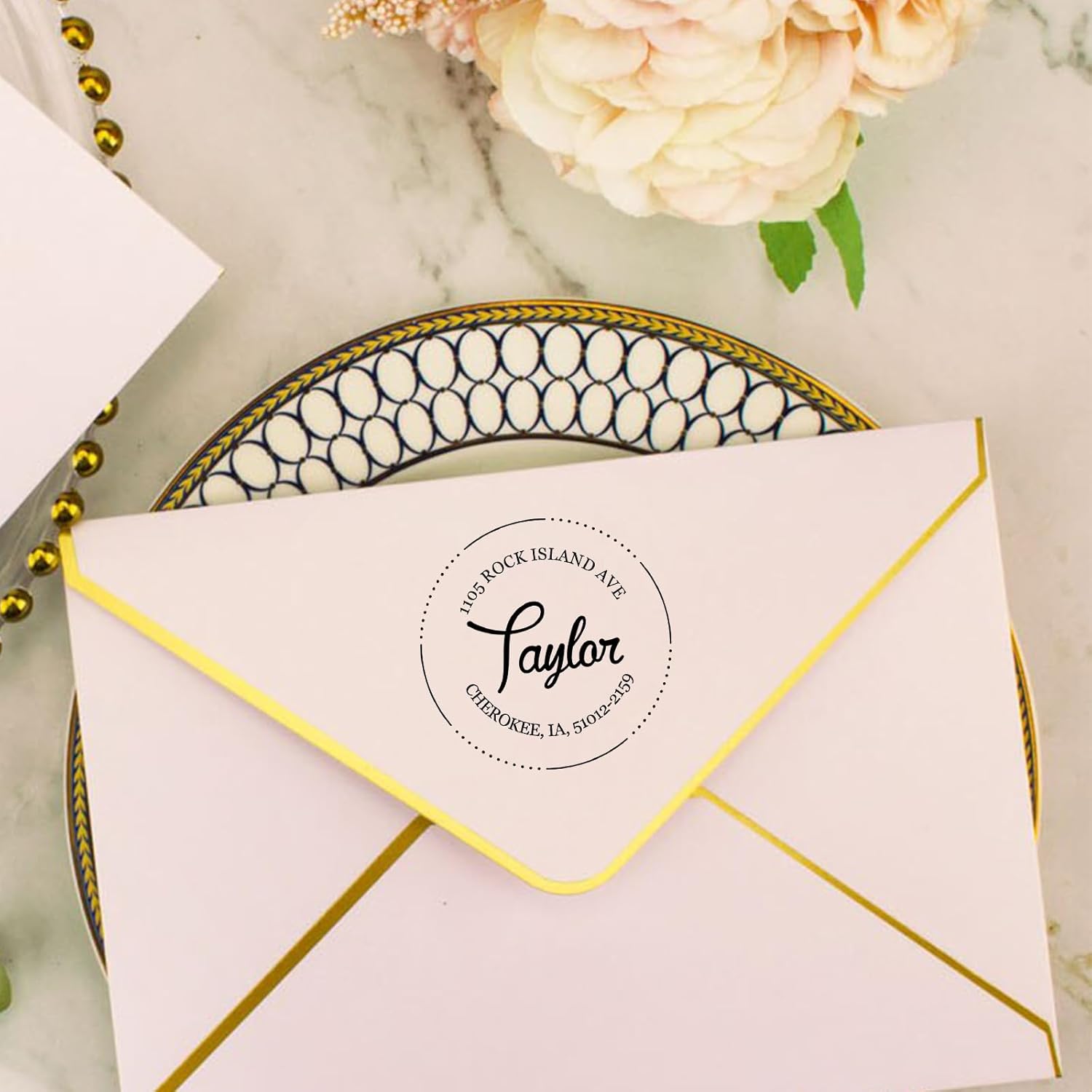 Sello personalizado con autoentintado de dirección de retorno, sello personalizado con logotipo de texto  Sello de logotipo de negocios  Sello de