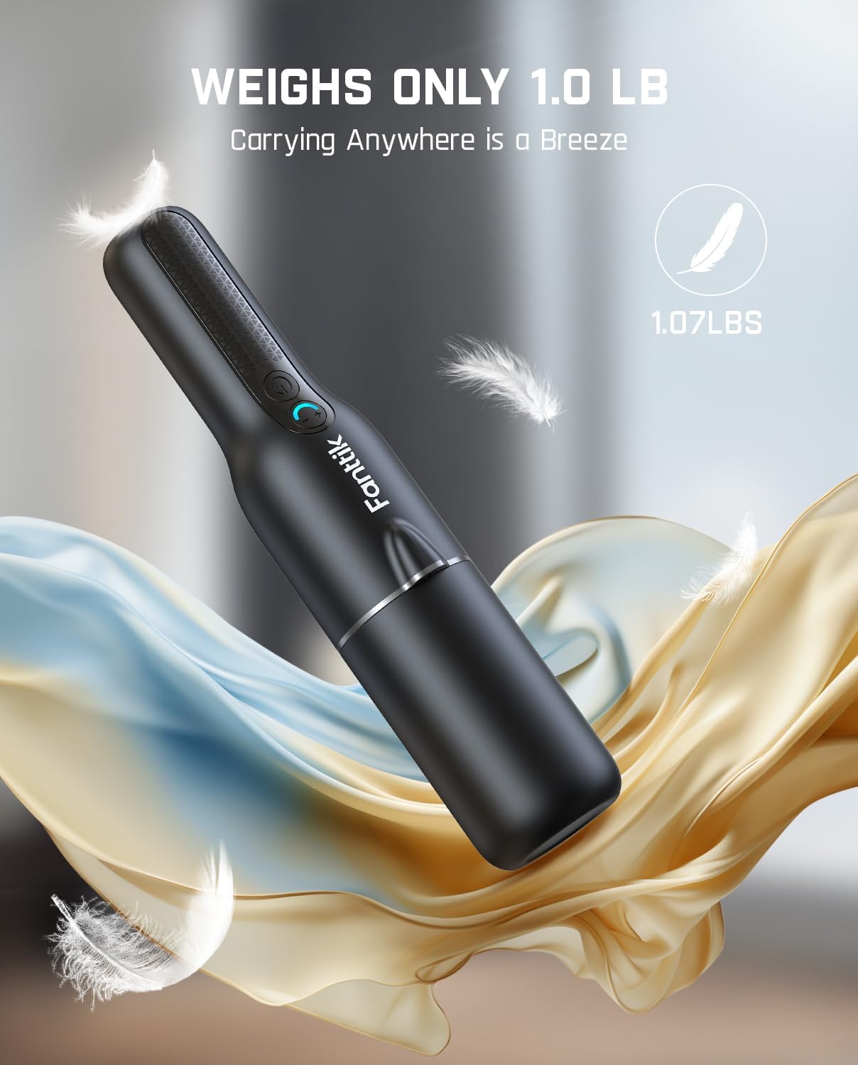 Fanttik Slim V7 Ace – Aspiradora de automóvil inalámbrica, 11000 Pa27 AW de succión fuerte, aspiradora portátil de 1 libra, dos modos con luz LED,