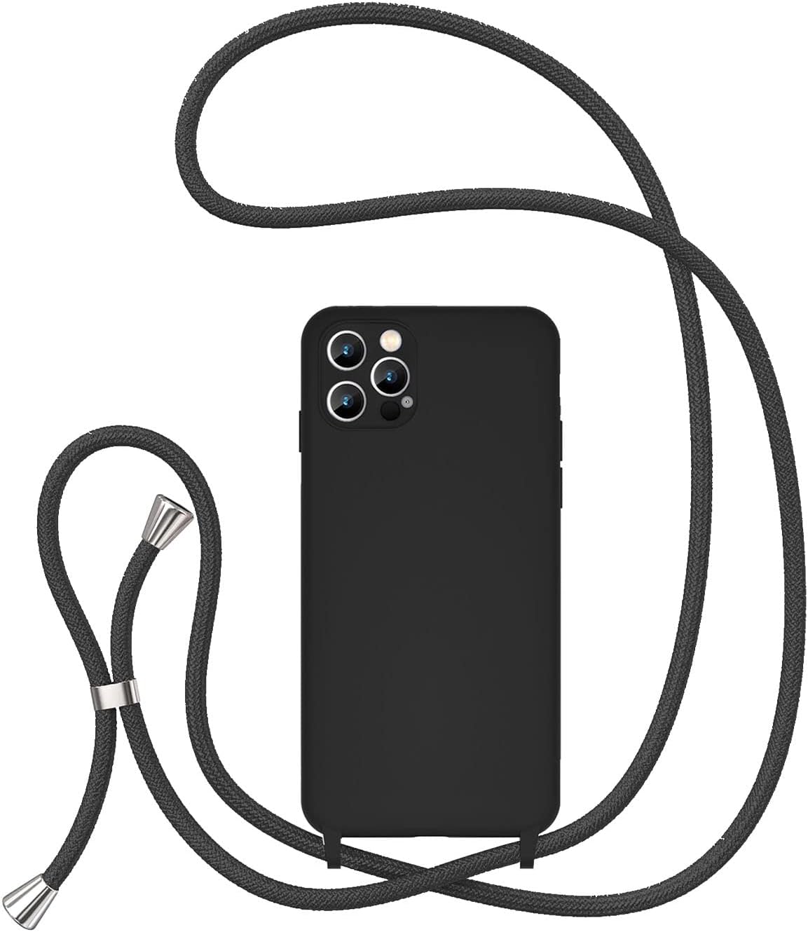 UEEBAI Funda de teléfono con cordón cruzado para iPhone 15 Pro Max de 6.7 pulgadas, funda de teléfono de silicona con correa ajustable para collar,