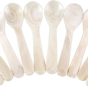 DUEBEL Juego de 10 cucharas de caviar blanco madre perla 2.75 caviar, huevo, porción de café (blanco, 2.8×0.8 in) DUEBEL Juego de 10 cucharas de caviar blanco madre perla 2.75 caviar, huevo, porción de café (blanco, 2.8×0.8 in)