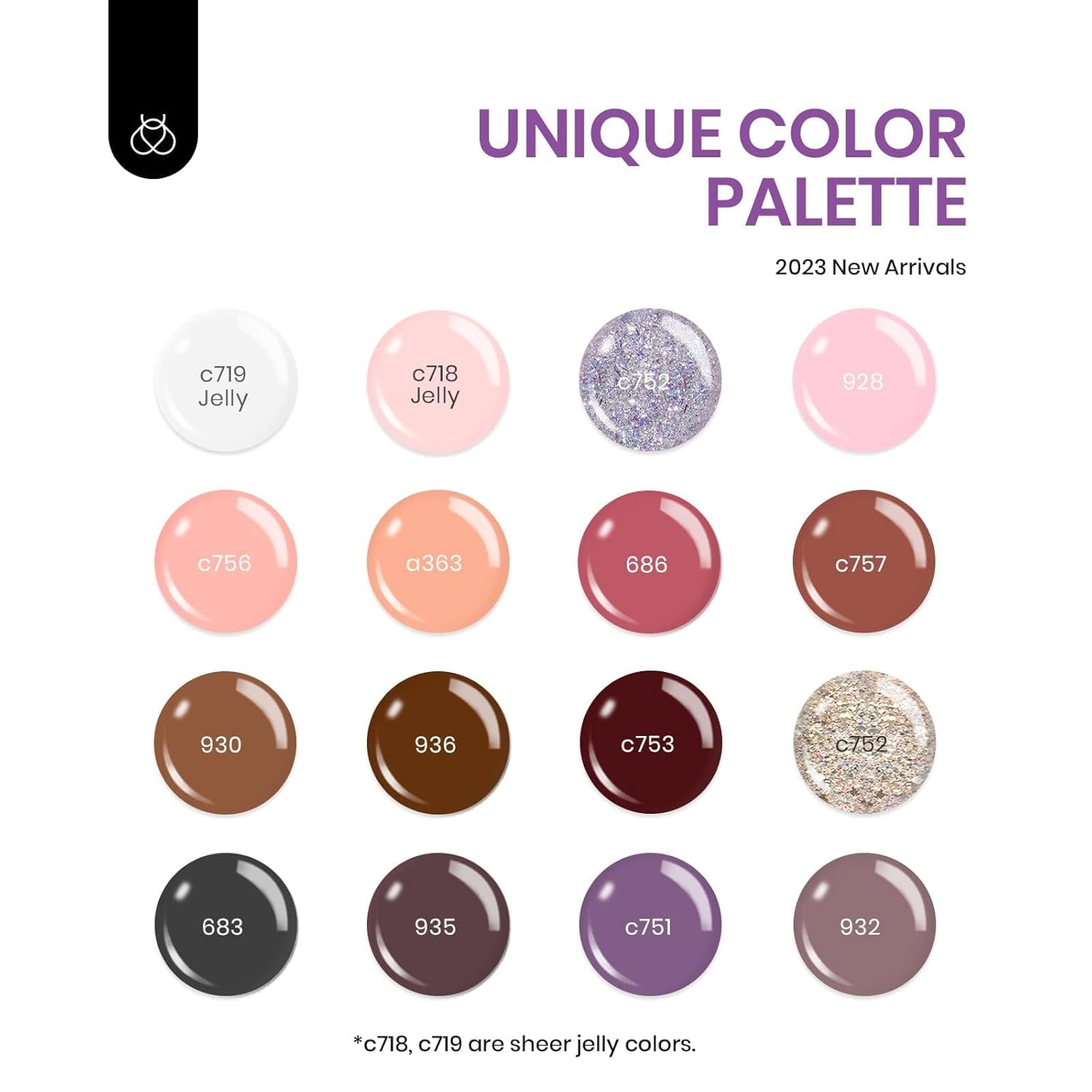 beetles Gel Polish Juego de esmaltes de uñas de gel de 16 colores de 0.5 onzas líquidas, blanco, marrón oscuro, rosa, nude, encanto, natural,
