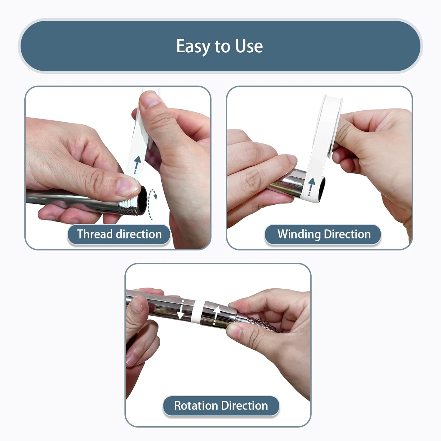 BRIGHT SHOWERS Cinta de teflón para fontaneros de PTFE, cinta de rosca selladora de agua de PTFE, cinta de plomería para cabezales de ducha y
