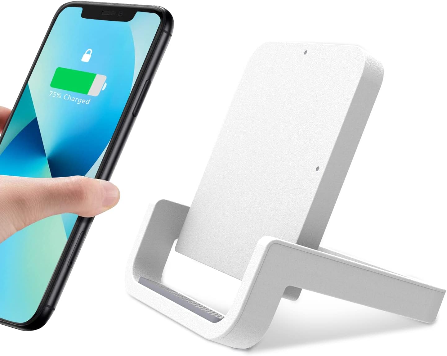Cargador inalámbrico, soporte de carga rápida BUBEYYIE de 10 W compatible con iPhone 14, 13, 12, 11 Pro, XR, XS, X, 8 Plus, Samsung Galaxy S22, S22,