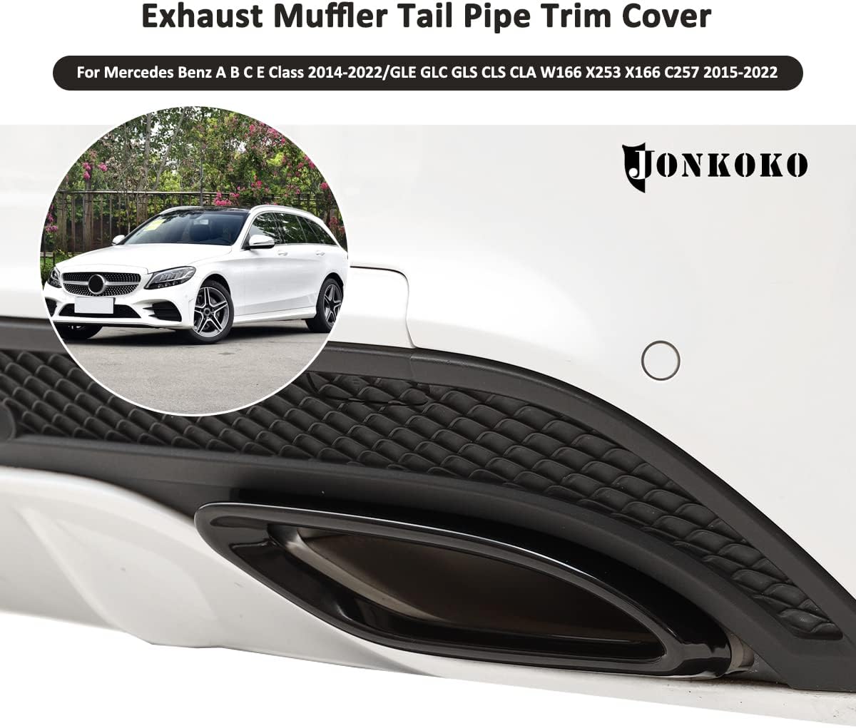 Stainless Exhaust Muffler Tail Pipe Trim Cover For Mercedes Benz A B C E Class 2014-2022GLE GLC GLS CLS CLA W166 X253 X166 C257 2015-2022