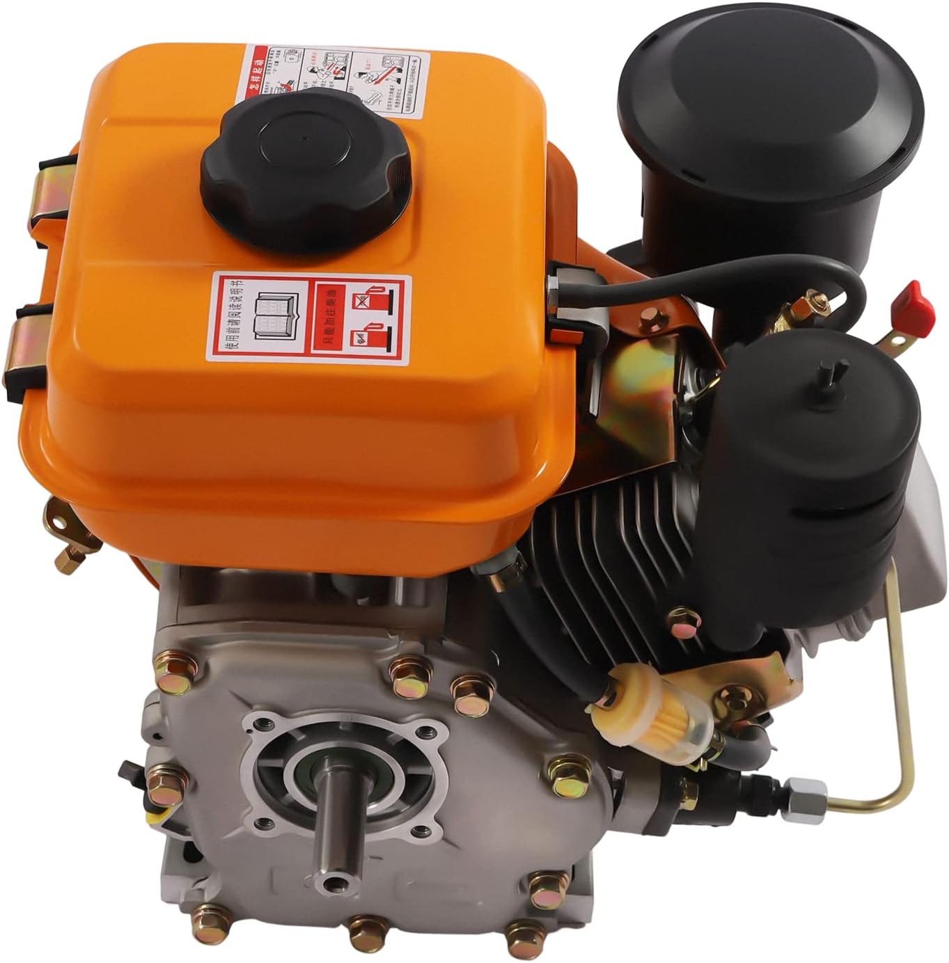 Motor diesel, Motor Go Kart, Motor diesel de un solo cilindro refrigerado por aire de 196cc de 4 tiempos, Motor horizontal oblicuo 168f para