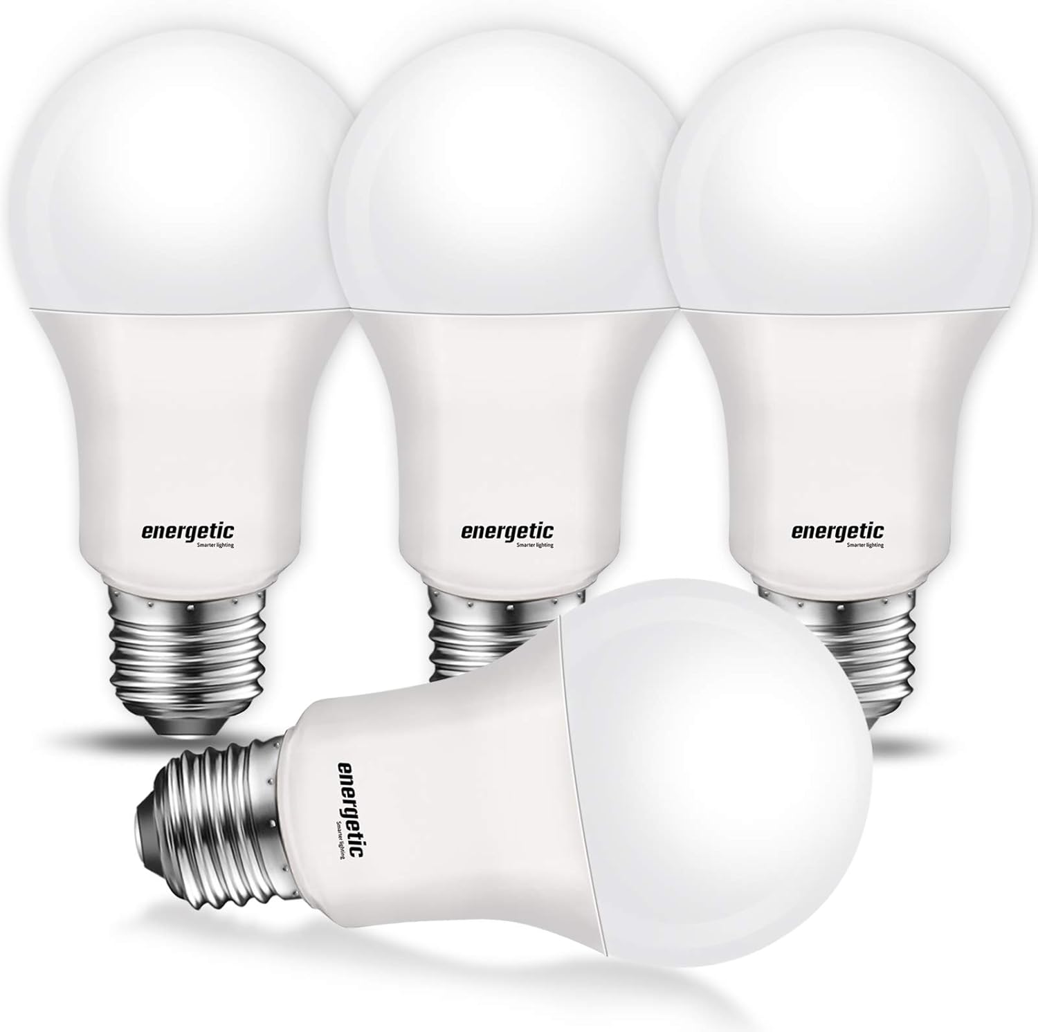 Energetic – Bombilla LED A19 equivalente a 75 W, blanco cálido, 3000 K, 1200 lúmenes, certificación UL, base estándar E26, bombilla LED no