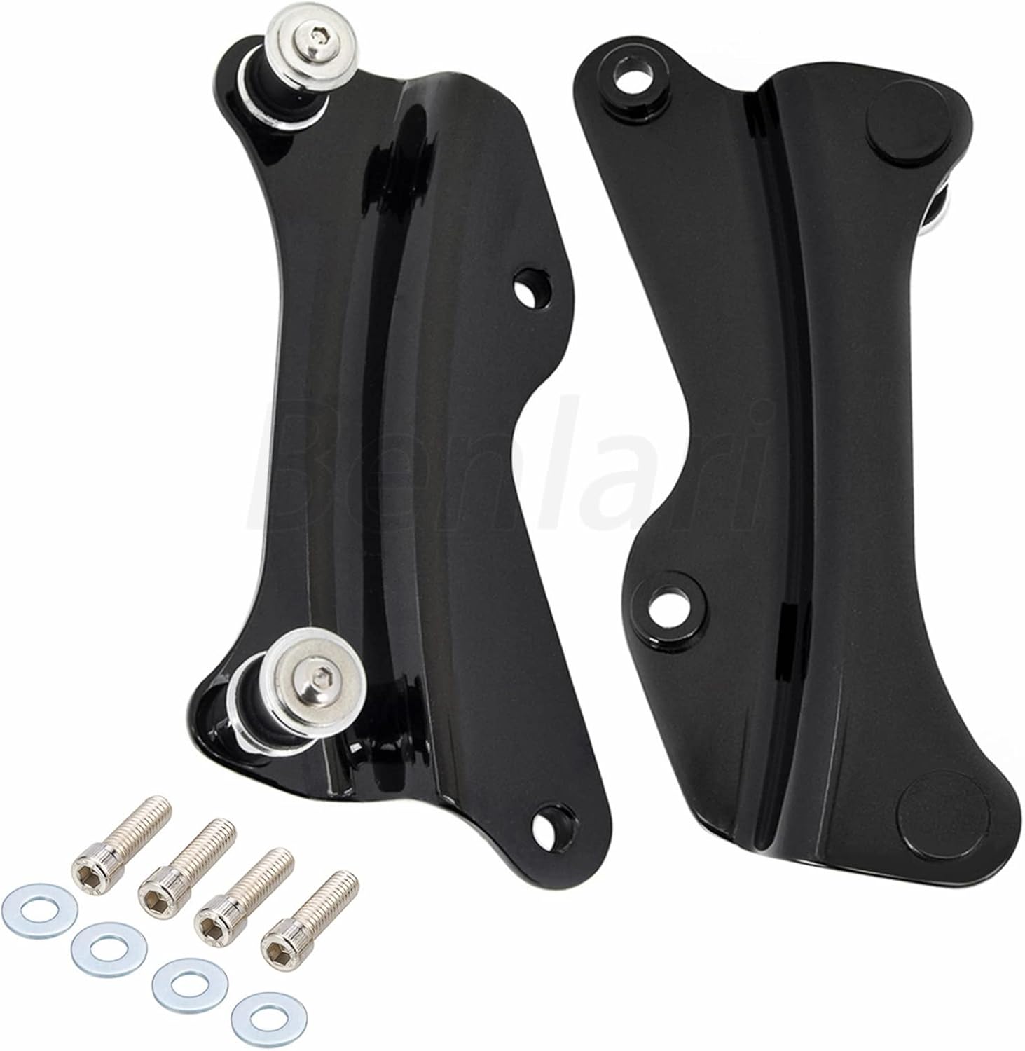 Benlari Kit de accesorios de acoplamiento de 4 puntos negro brillante 2014-2024 compatible con Harley Davidson Touring Street Glide Road Glide