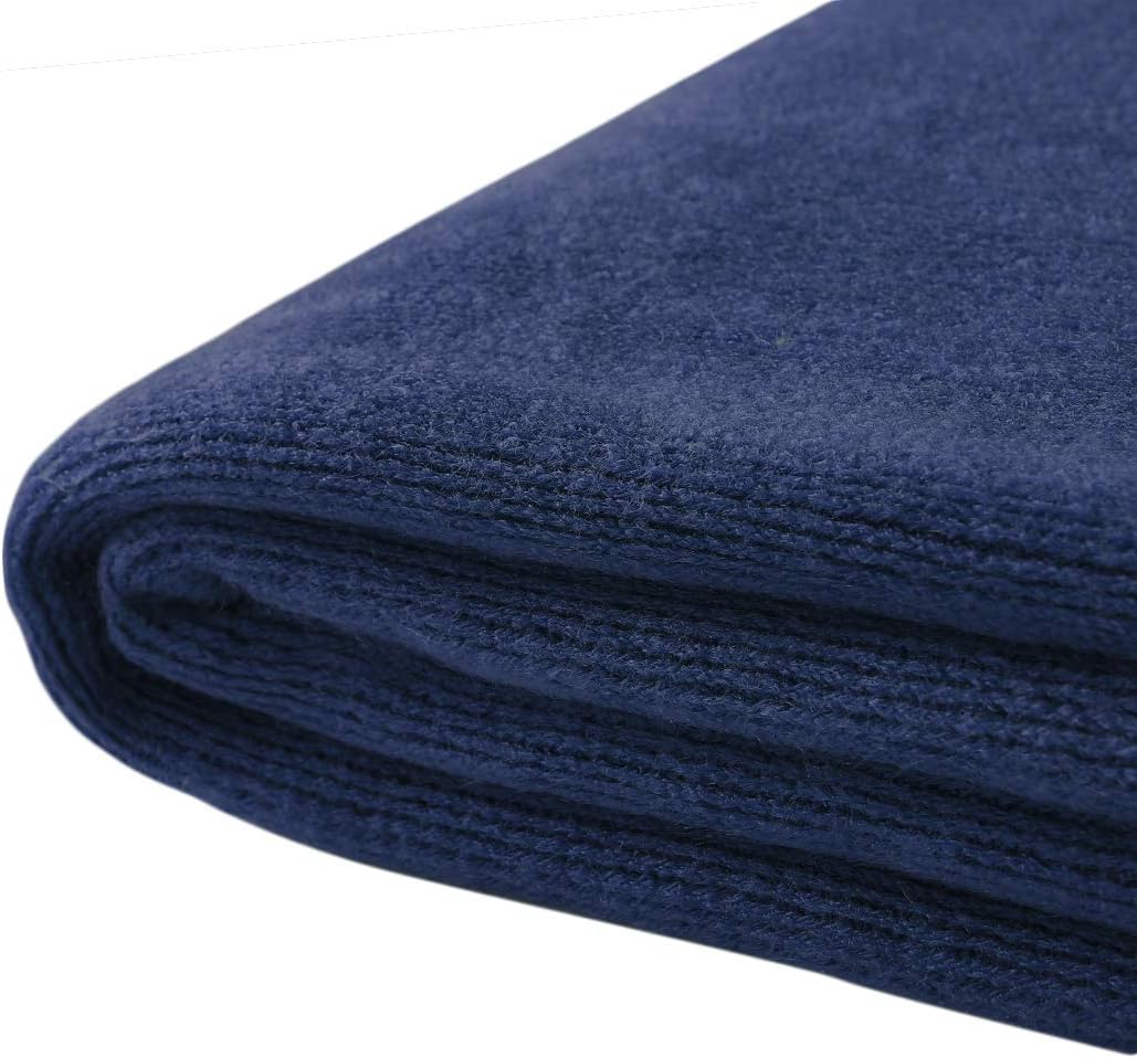 Homiest – Manta decorativa de punto con flecos, suave y acogedora manta con borlas para sofá, sillón, cama (azul marino, 50 x 60 pulgadas)