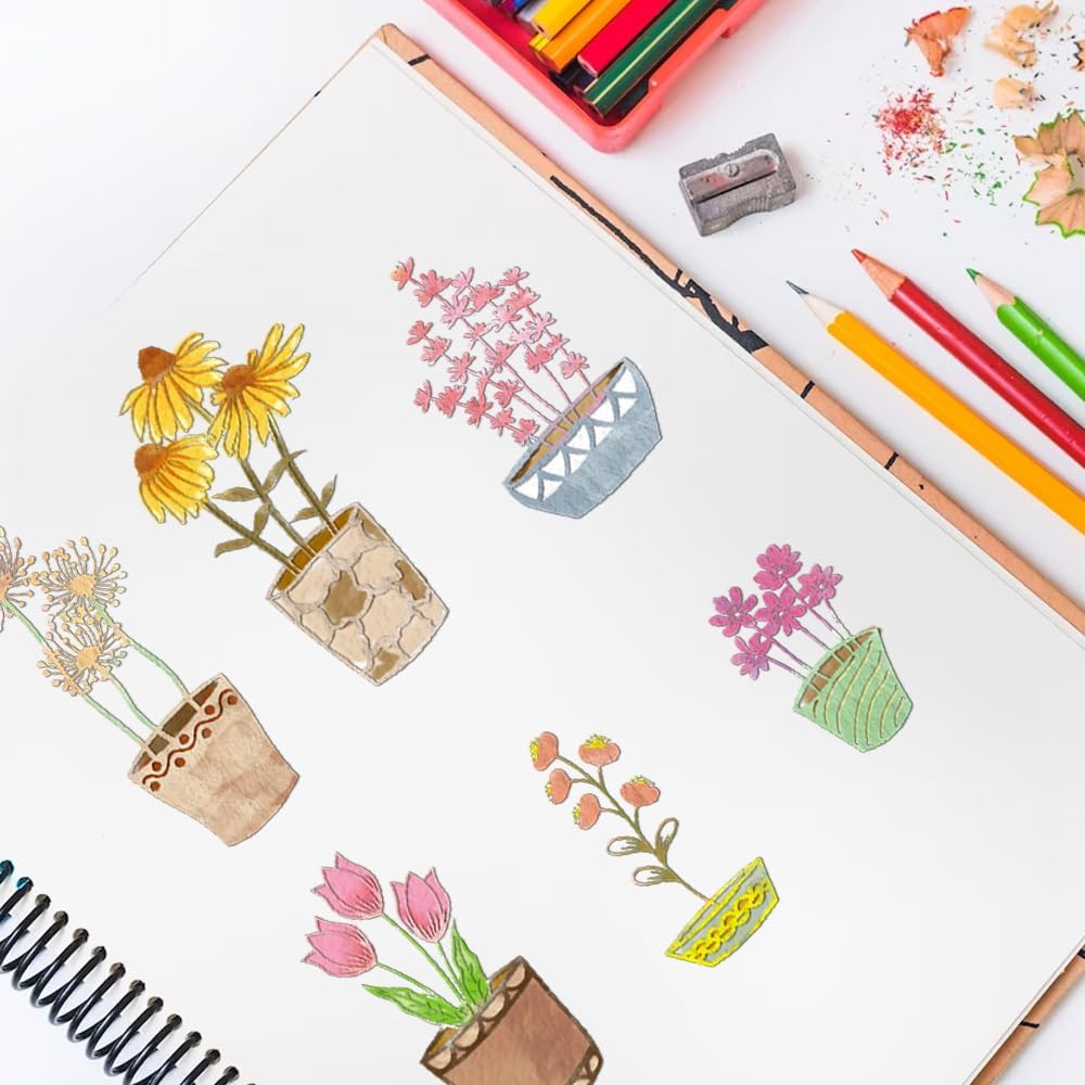 6 piezas de macetas troqueladas para hacer tarjetas, troqueles de corte de flores de maceta, moldes de plantilla de metal, hojas de flores para