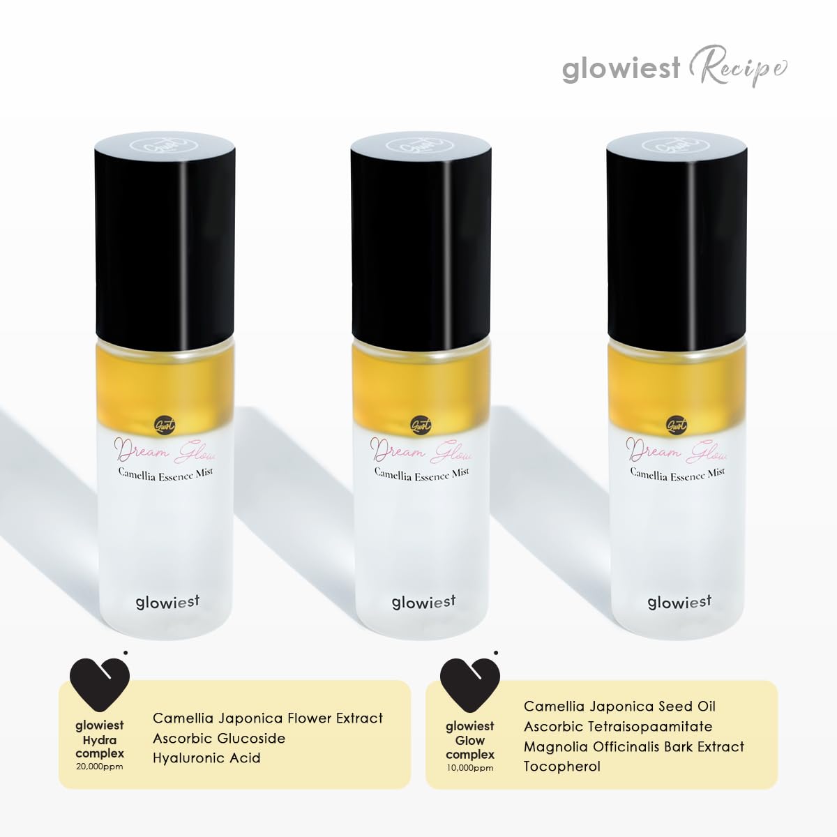 Dream Glow Camellia Essence Mist- Hidratación y calmante de la piel. Refuerzo de resplandor todo en uno Multi Mist+Toner+Suero l 75% Agua de Flor de