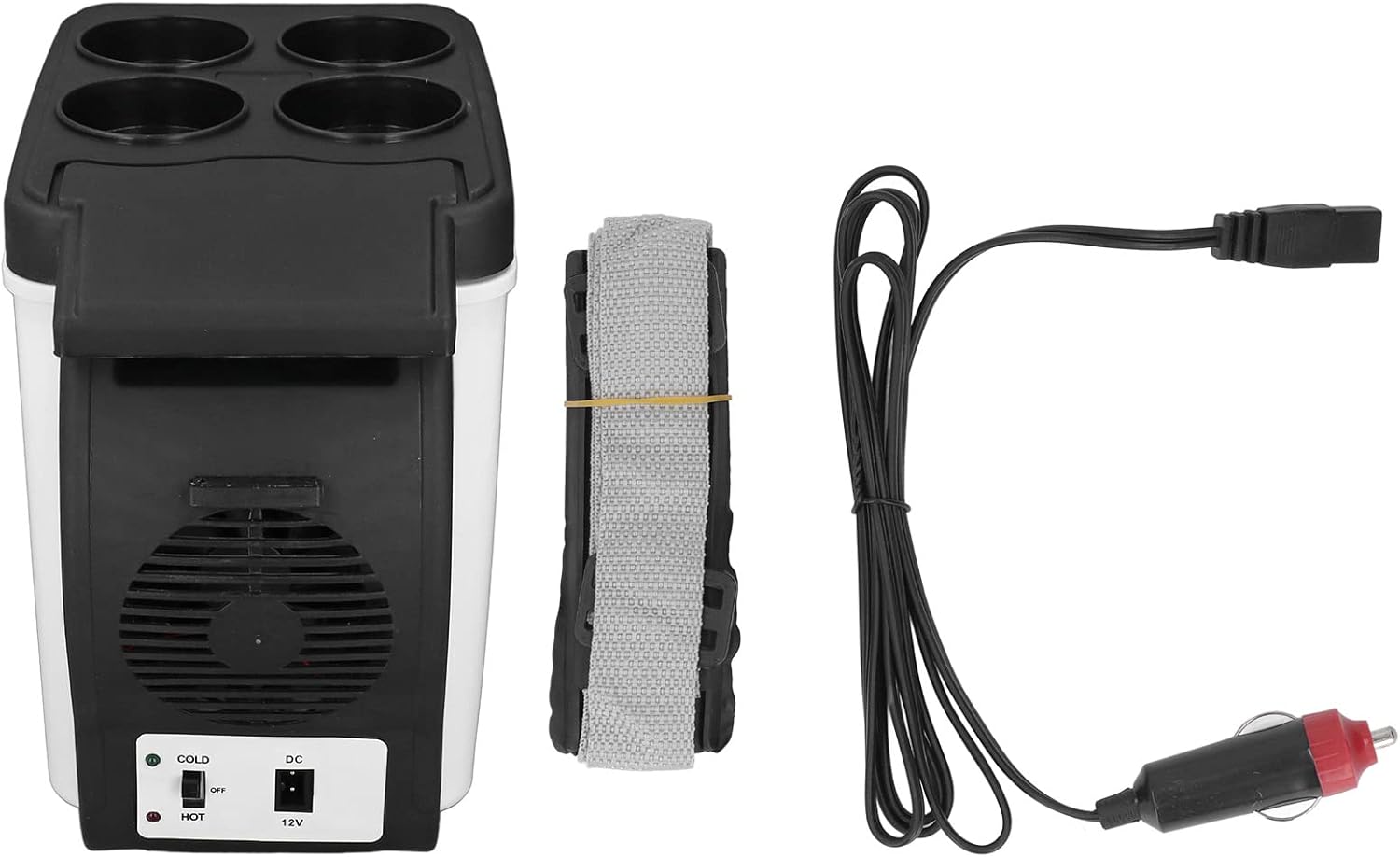 Mokernali Refrigerador de coche de 12 V, 37 W, refrigerador frío caliente portátil de 6 litros, refrigerador de doble propósito, refrigerador de