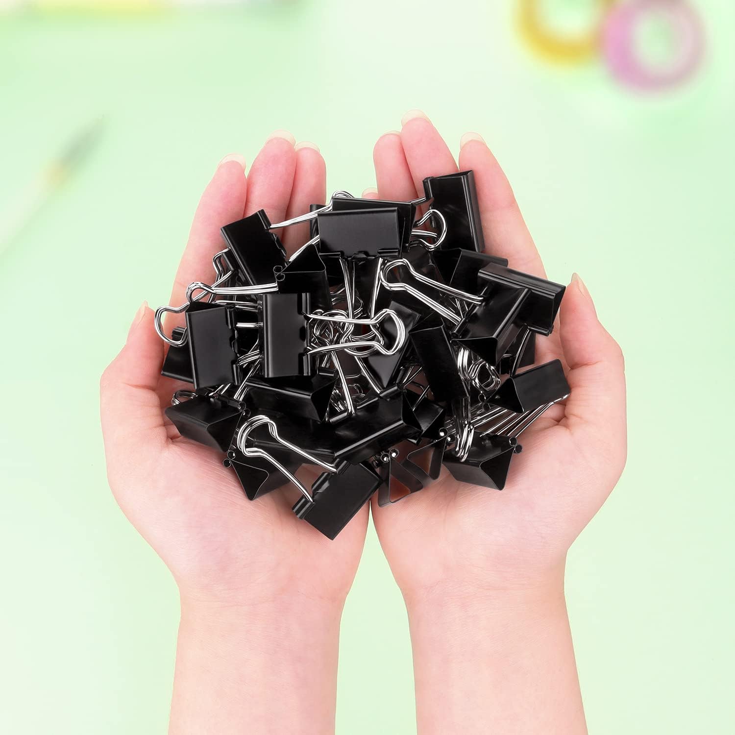 Clips negros para carpetas de papel, clips de tamaño pequeño, 1.0 pulgadas, paquete de 36