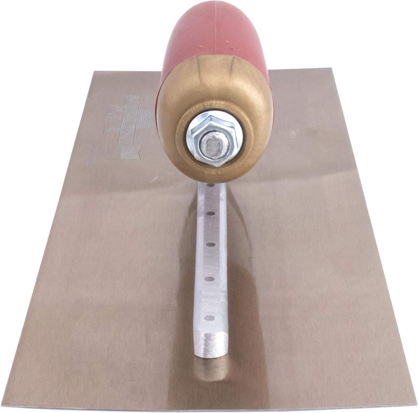MARSHALLTOWN Paleta de acabado de hormigón, 13 pulgadas x 5 pulgadas, oro Permashape roto en la hoja, fabricado en los Estados Unidos, PB13GSD