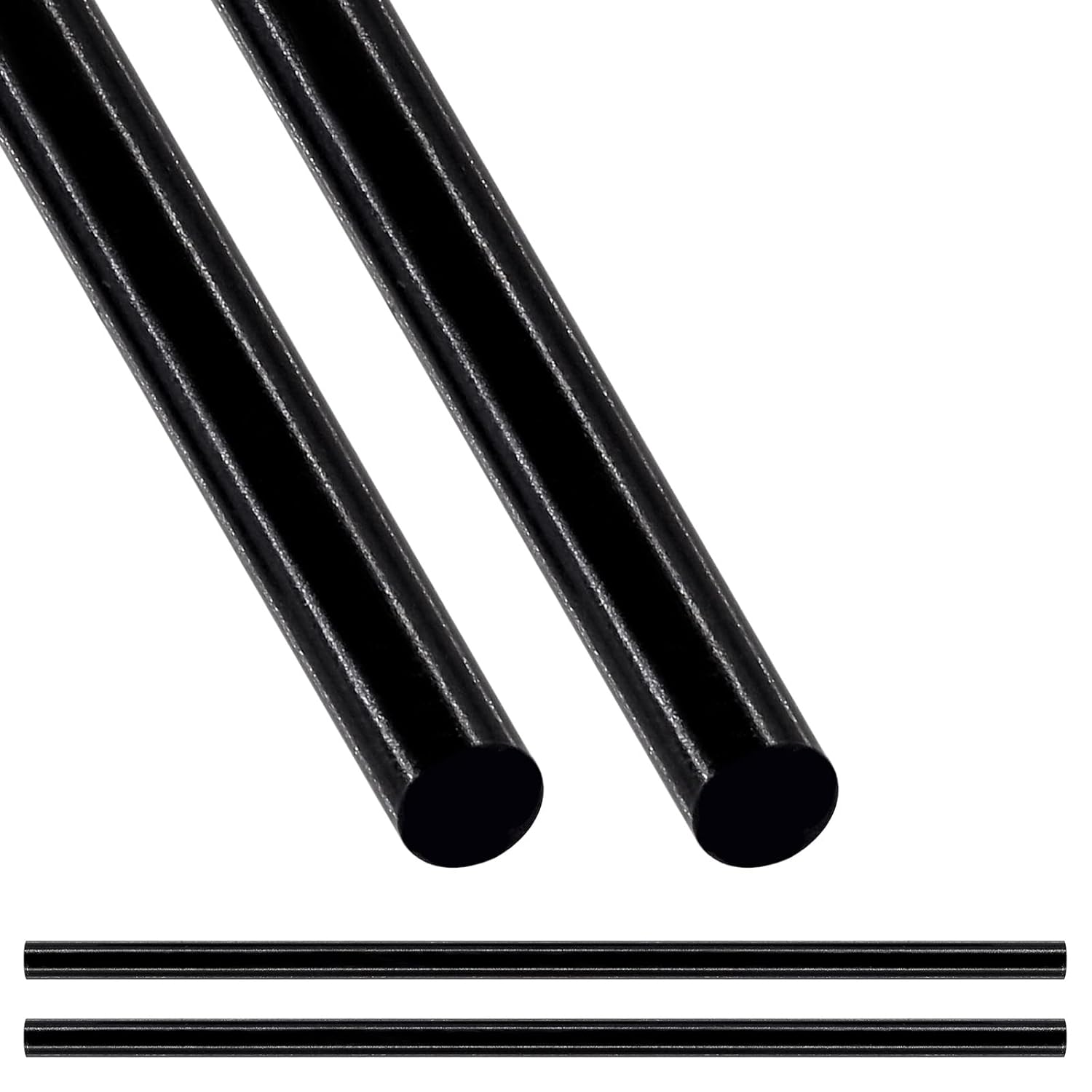 2 varillas de acero inoxidable 304 de 0.197 in x 14.016 in, varillas de metal redondas negras para eje de engranajes, fabricación de manualidades