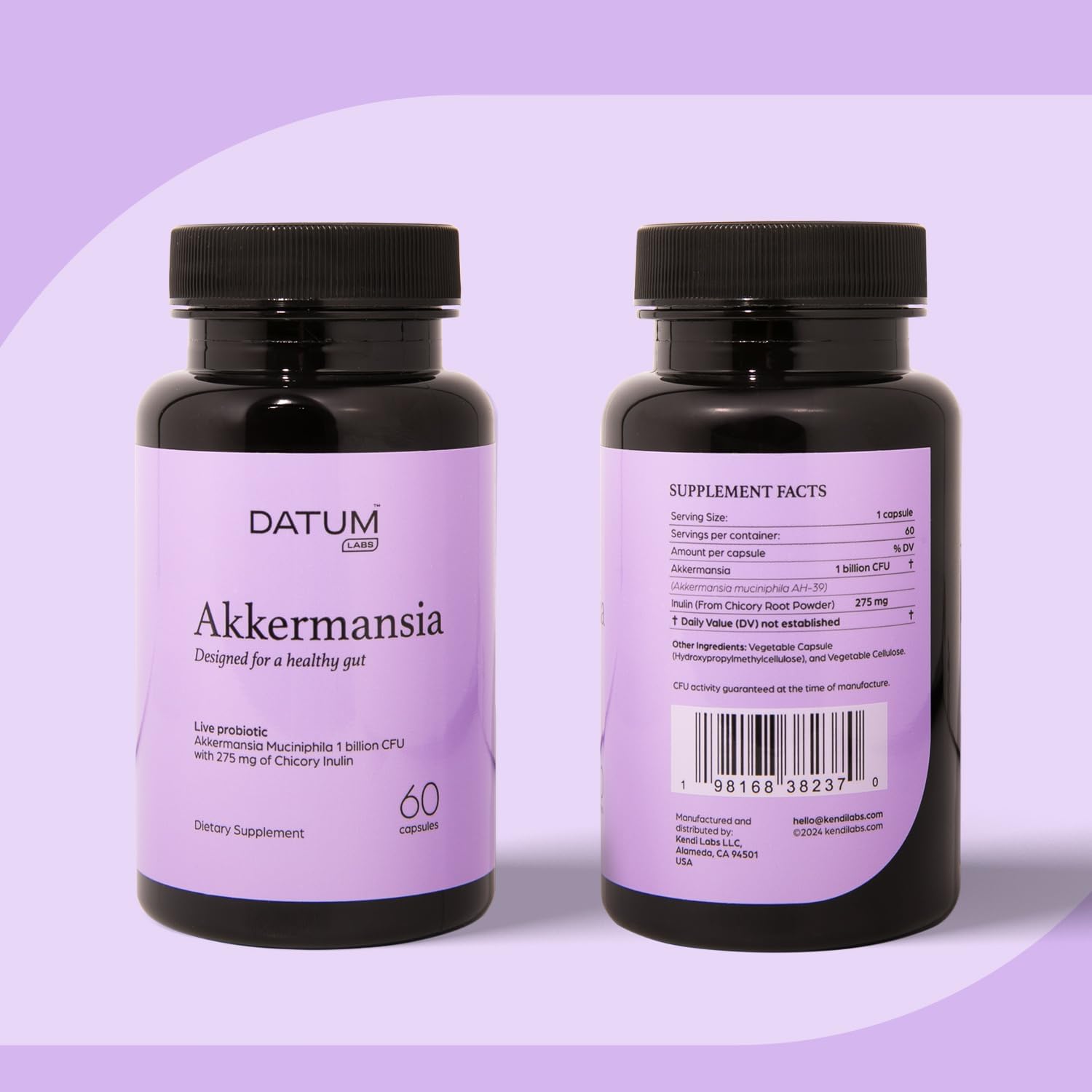 Akkermansia Muciniphila Probiotic + Prebiotic Metabolism Supplement – 2-Mth Shelf Stable Synbiotic 1Bn CFU – 60 DR Acid-Resistant Capsules