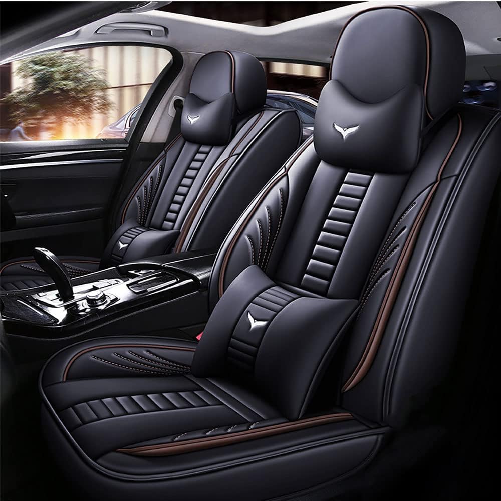 Pengchen Fundas protectoras de asiento de automóvil de 2 asientos de lujo para Chevy Aveo 2004-2011, diseño de bolsa de almacenamiento trasera,