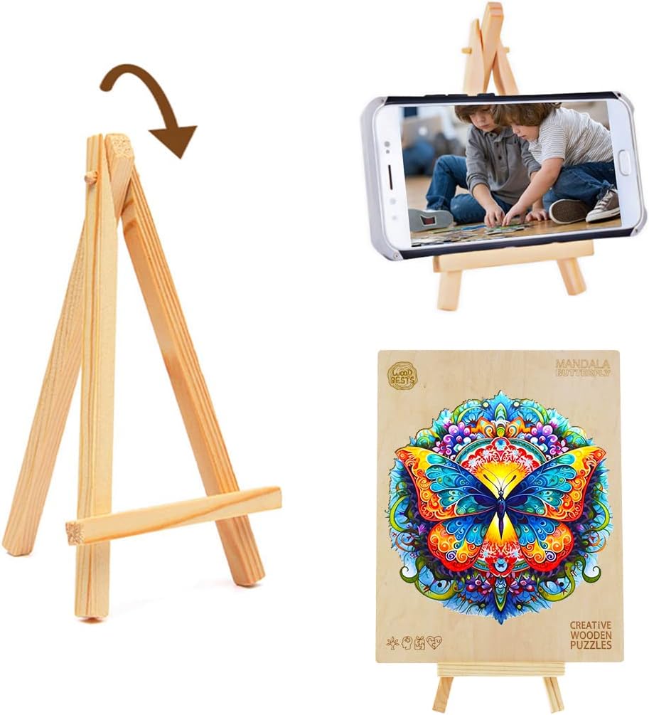 Rompecabezas de madera con forma de mariposa, 90 piezas de 8.1 x 7.9 pulgadas, respetuoso del medio ambiente, con forma de animal, mandarina,
