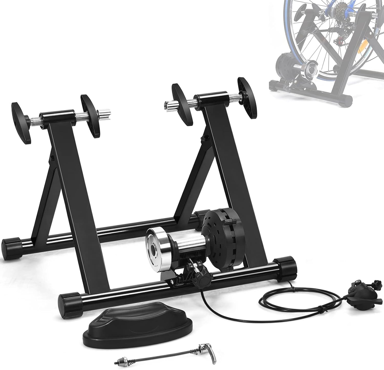 Sporfit Soporte de entrenamiento de bicicleta, soporte de bicicleta estacionario para montar en interiores, soporte magnético de acero para ruedas