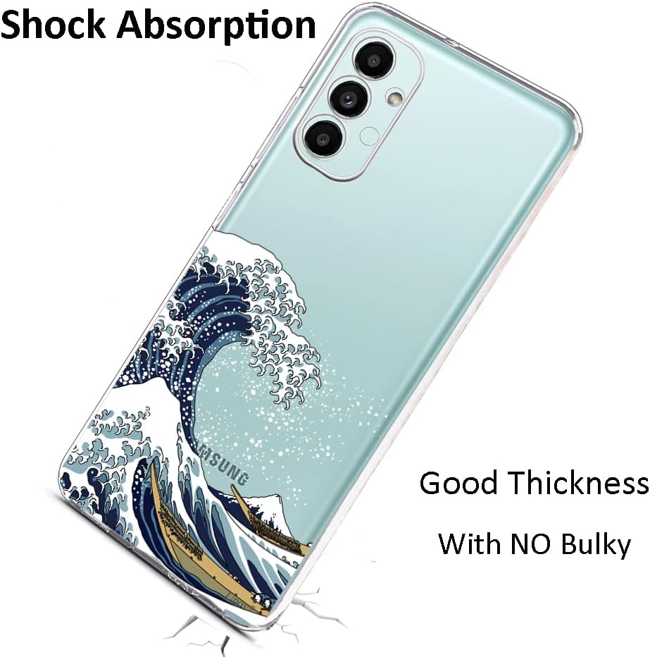Unov Funda compatible con Samsung Galaxy A13 transparente con diseño de TPU suave, absorción de golpes, diseño delgado en relieve, cubierta trasera