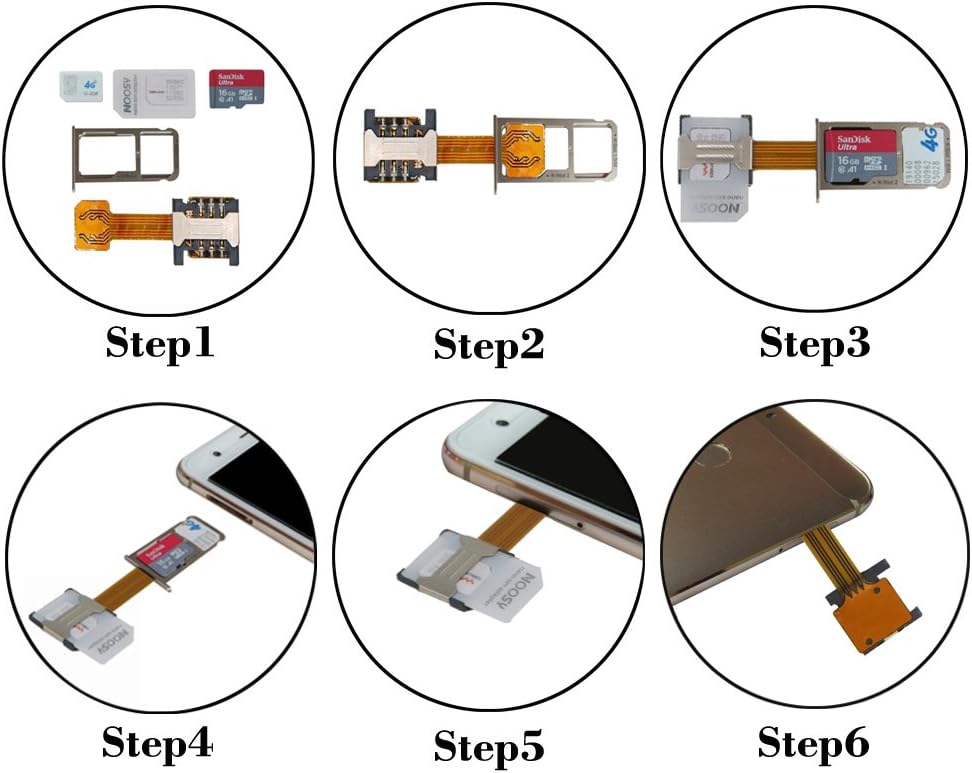 Adaptador doble SIM (2 piezas) para Samsung S7  S7 Edge  S8  S8+ Huawei Mate789 Xiaomi Lenovo, extensor dorado ultrafino 2 en 1 para teléfono