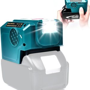 Inversor de corriente de 200 W para batería Makita de 18 V, con salida de CA y USBtipo C, luz LED de 200 lúmenes, 18 V CC a 120 V CA para Inversor de corriente de 200 W para batería Makita de 18 V, con salida de CA y USBtipo C, luz LED de 200 lúmenes, 18 V CC a 120 V CA para