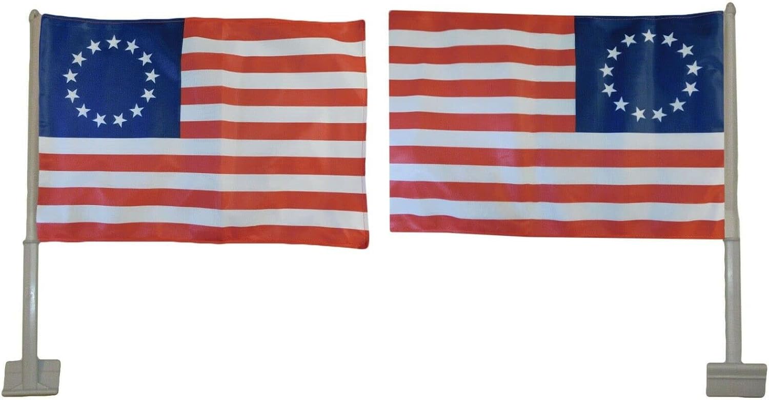 Premium 12 Pack Betsy Ross 13 Rough Tex Knit Double Sided 12″x18″ Car Flag