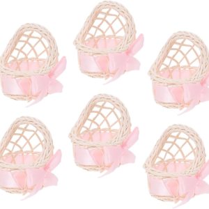 Gadpiparty 24 cestas de flores para niños, bebés, regalos para bebés, cunas pequeñas para niña de flores, cesta de mimbre, cesta de picnic, mini Gadpiparty 24 cestas de flores para niños, bebés, regalos para bebés, cunas pequeñas para niña de flores, cesta de mimbre, cesta de picnic, mini