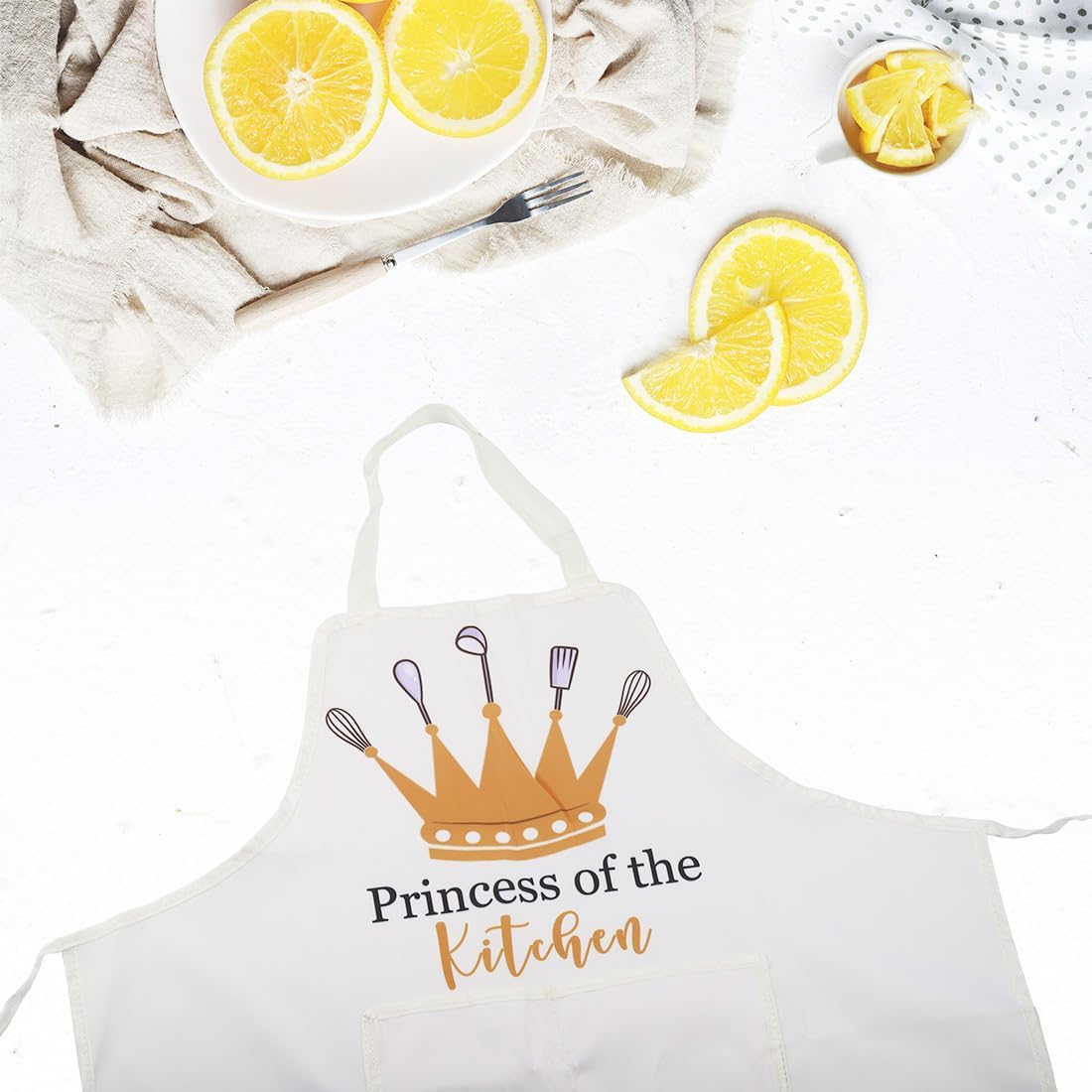 VAMSII Divertidos delantales de cocina para mujer, delantal de cocina con bolsillos, delantales de princesa de la cocina, regalos de inauguración de
