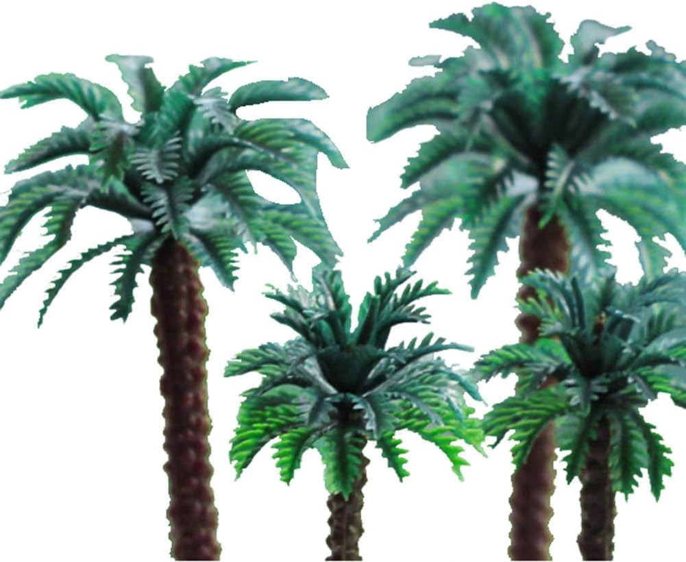 2 piezas de casa de muñecas en miniatura de coco modelo palmera de árbol para decoración de casa de muñecas, diseño de diorama, arquitectura,