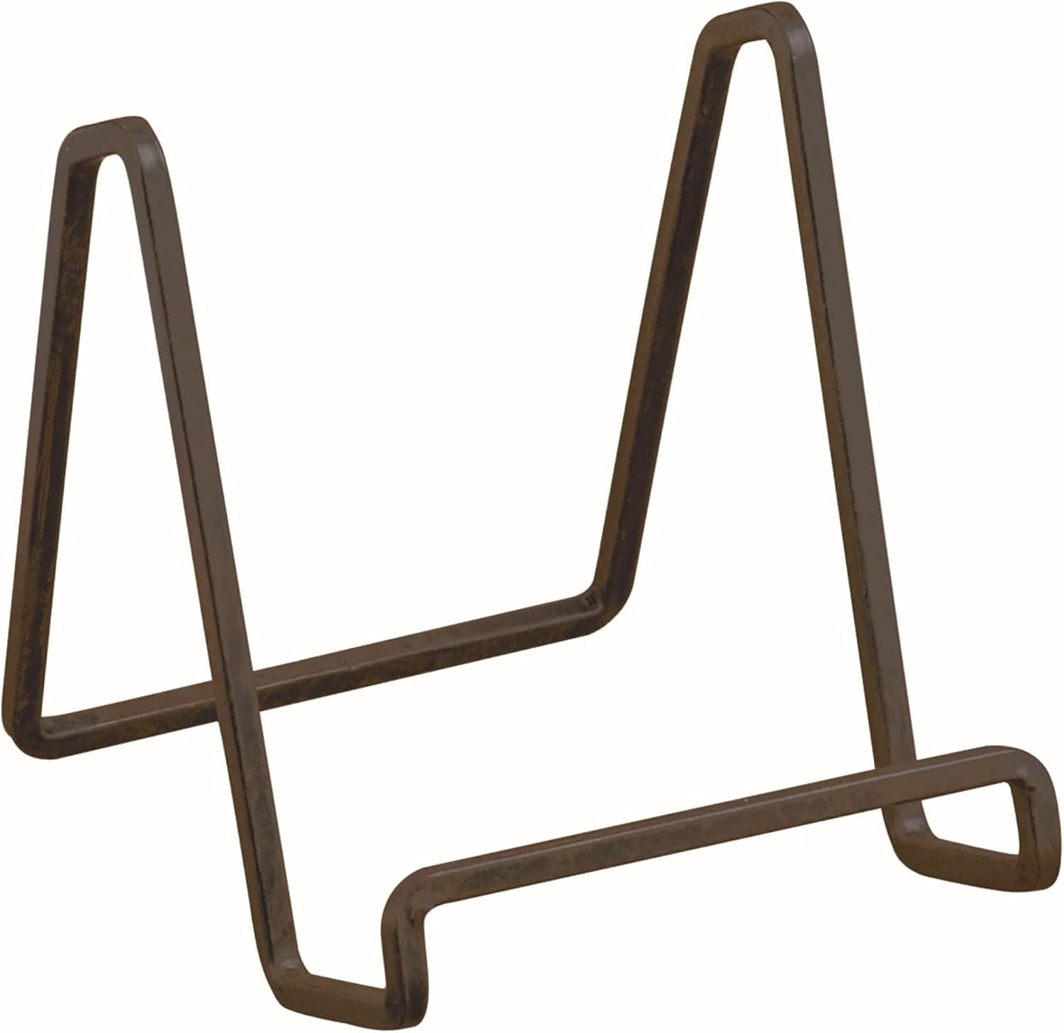 TRIPAR Soporte cuadrado de alambre de metal, acabado de caoba (paquete de 2, 3 pulgadas de profundidad) – Expositor de caballete de mesa – Diseño de