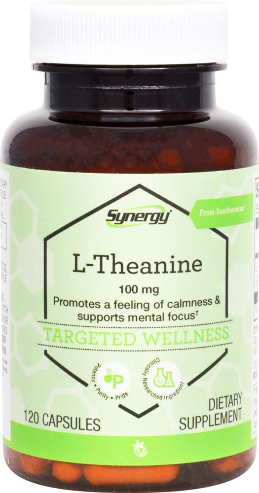 Vitacost Synergy L-Teanina de Suntheanine — 100 mg – 120 Cápsulas