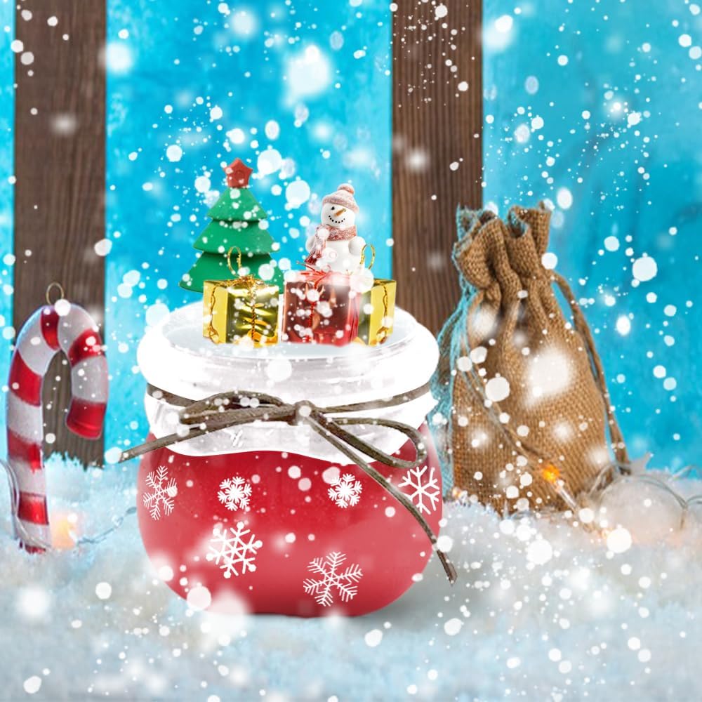 Juego de 3 moldes de silicona para frascos, moldes de resina para tarros de Navidad, muñeco de nieve, árbol de Navidad, moldes de resina con tapa,