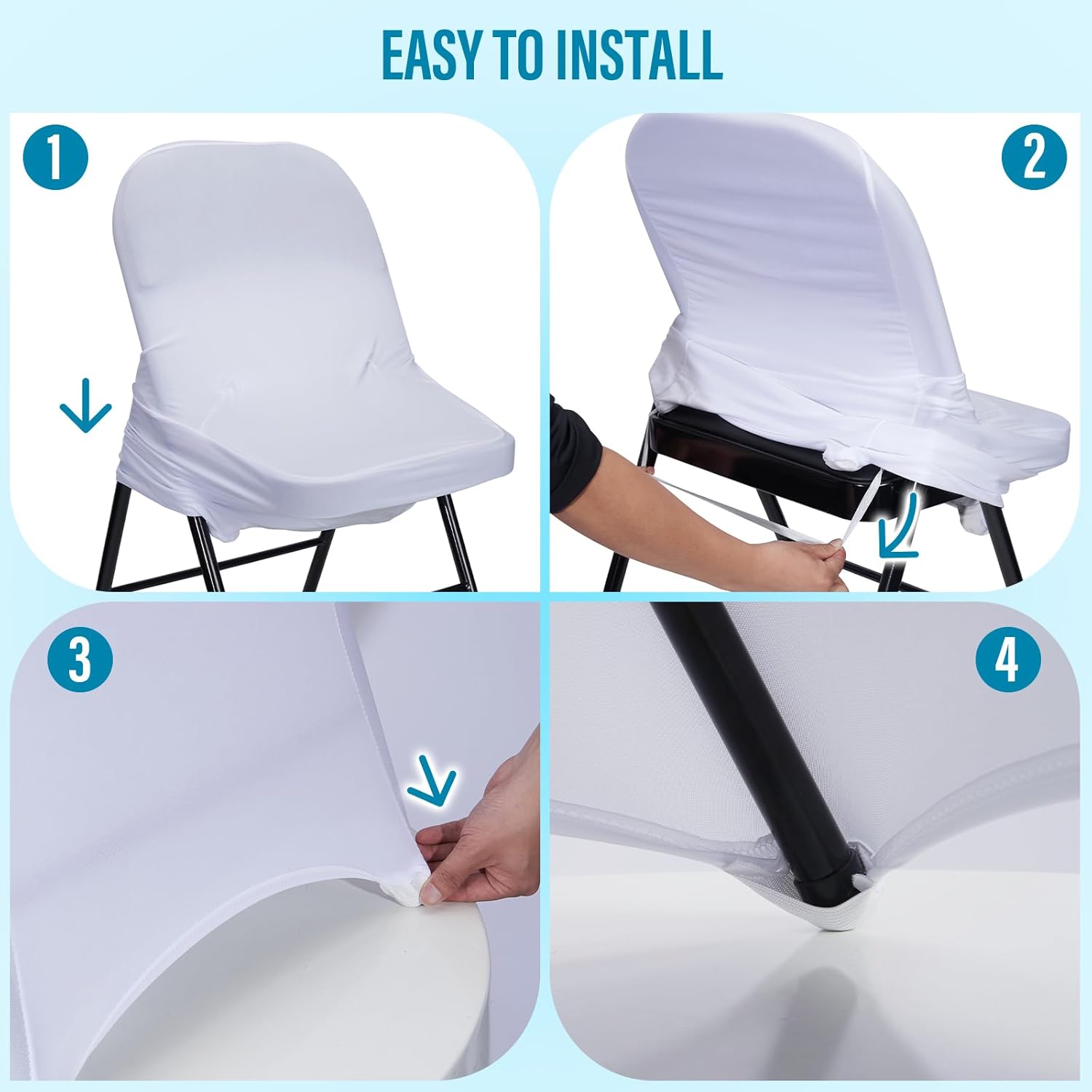 30 fundas para sillas plegables de elastano, protector elástico mejorado para sillas para bodas, vacaciones, banquetes, fiestas, celebraciones