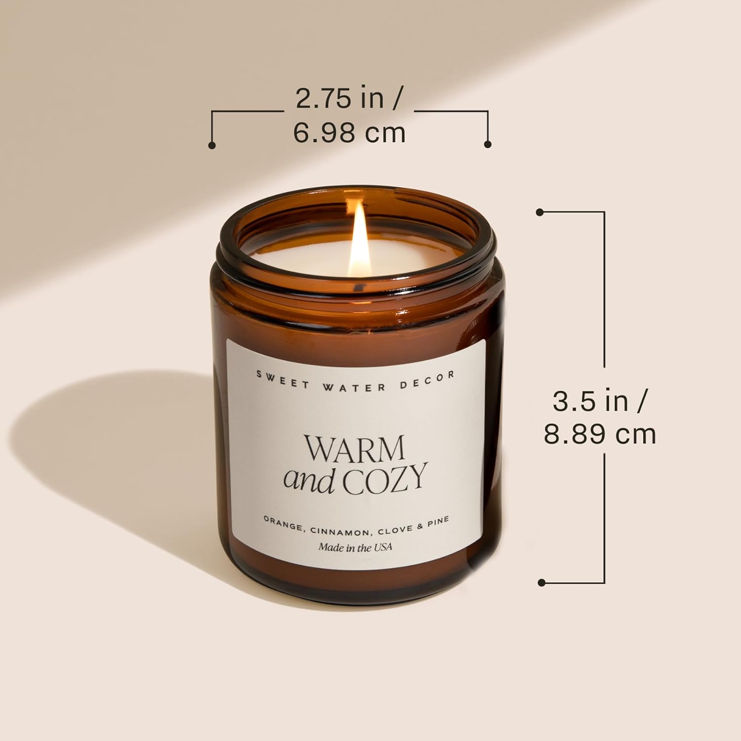 Sweet Water Decor Hello Pumpkin Soy Candle  Pumpkin, Warm Spices, Vanilla, and Whipped Cream Fall Scented Candles for Home  9oz Amber Jar with Black