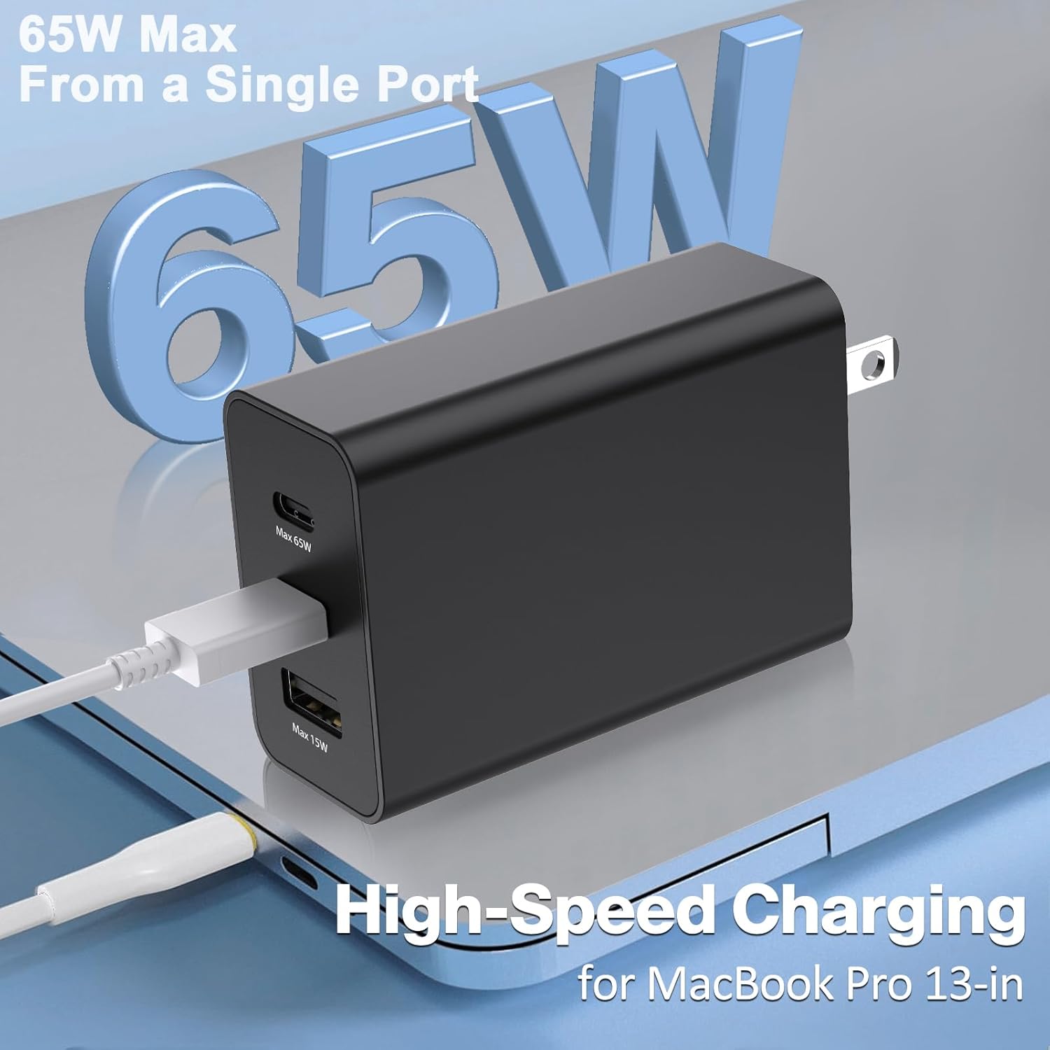 Samsung 65W Trio Adapter-3-Port GaN Cargador de pared de carga súper rápida para Samsung Galaxy S23 UltraS23S23+S22 UltraS22S21S20Note